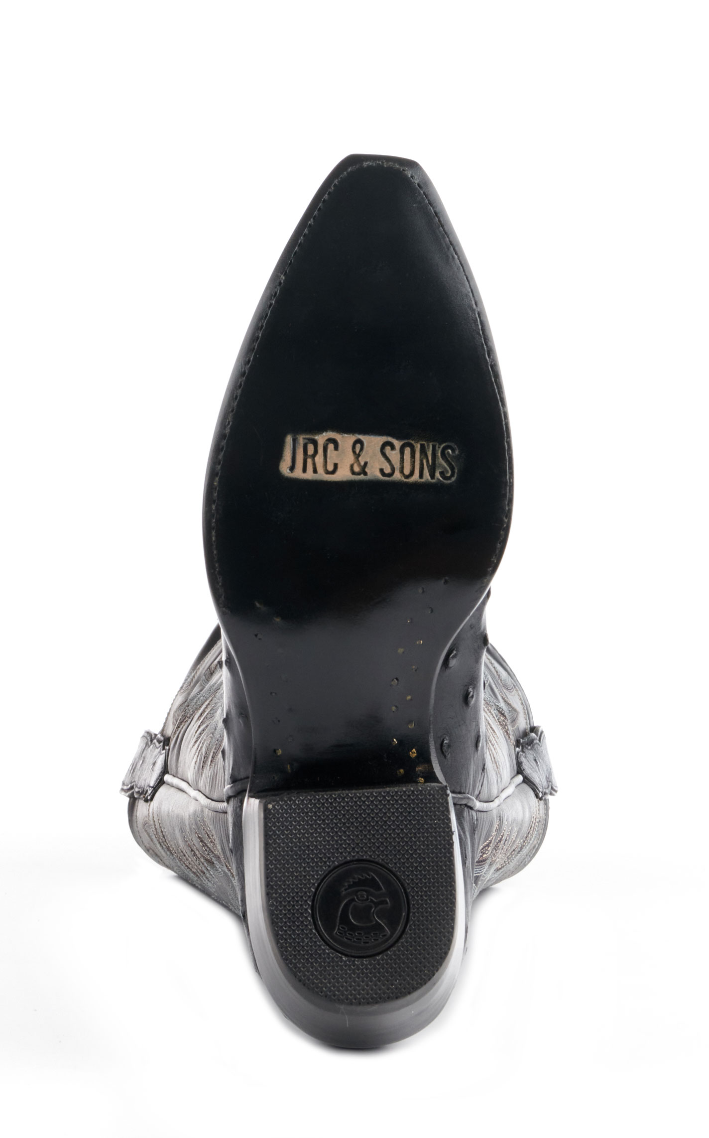 JRC & Sons Women’s Jacqueline Black Full Quill Ostrich Snip Toe Tall Cowboy Boots - Image 1