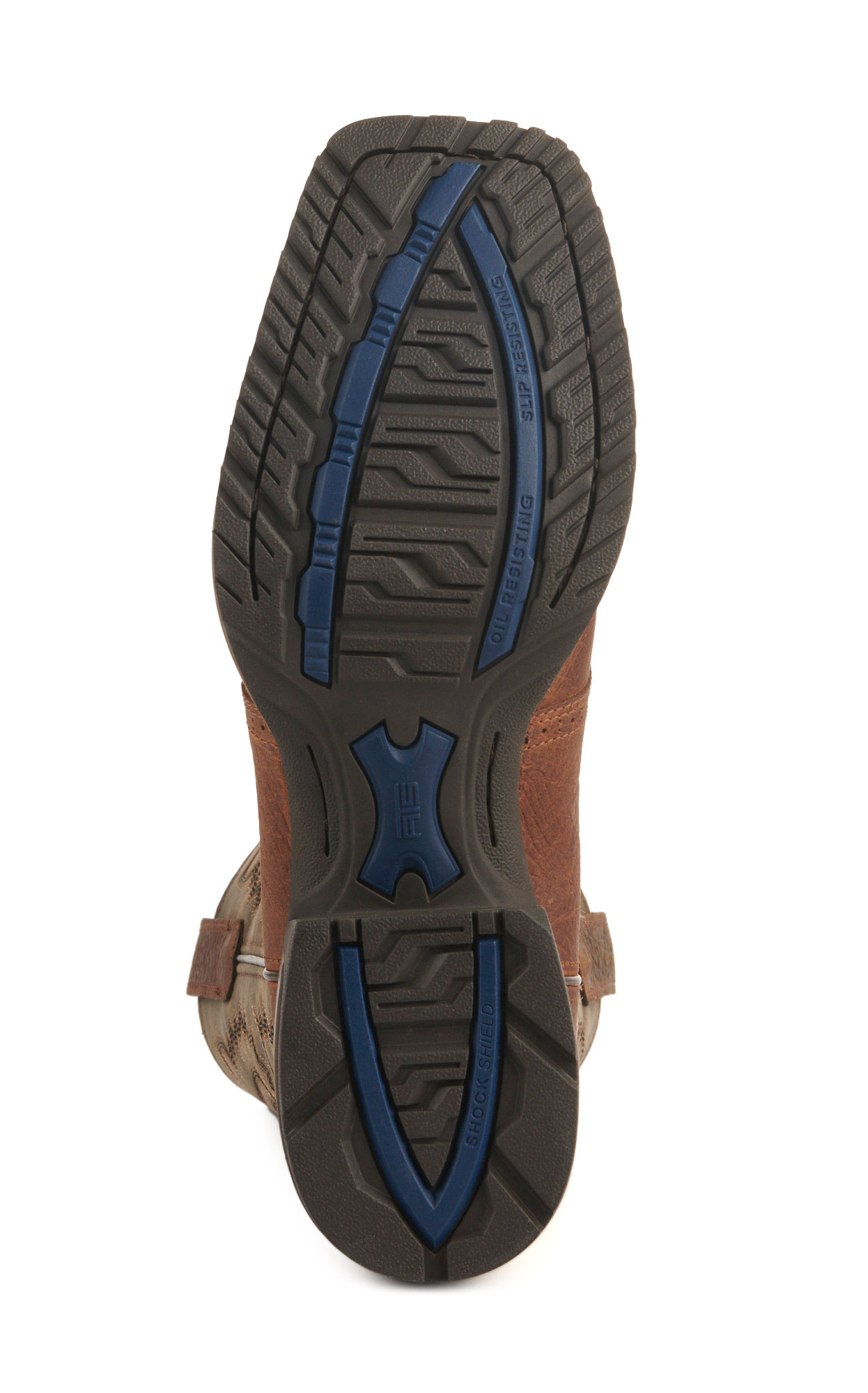 Ariat Men's Hybrid Ranchway Earth and Arizona Brown Shock Shield Square Toe Cowboy Boots - Image 1