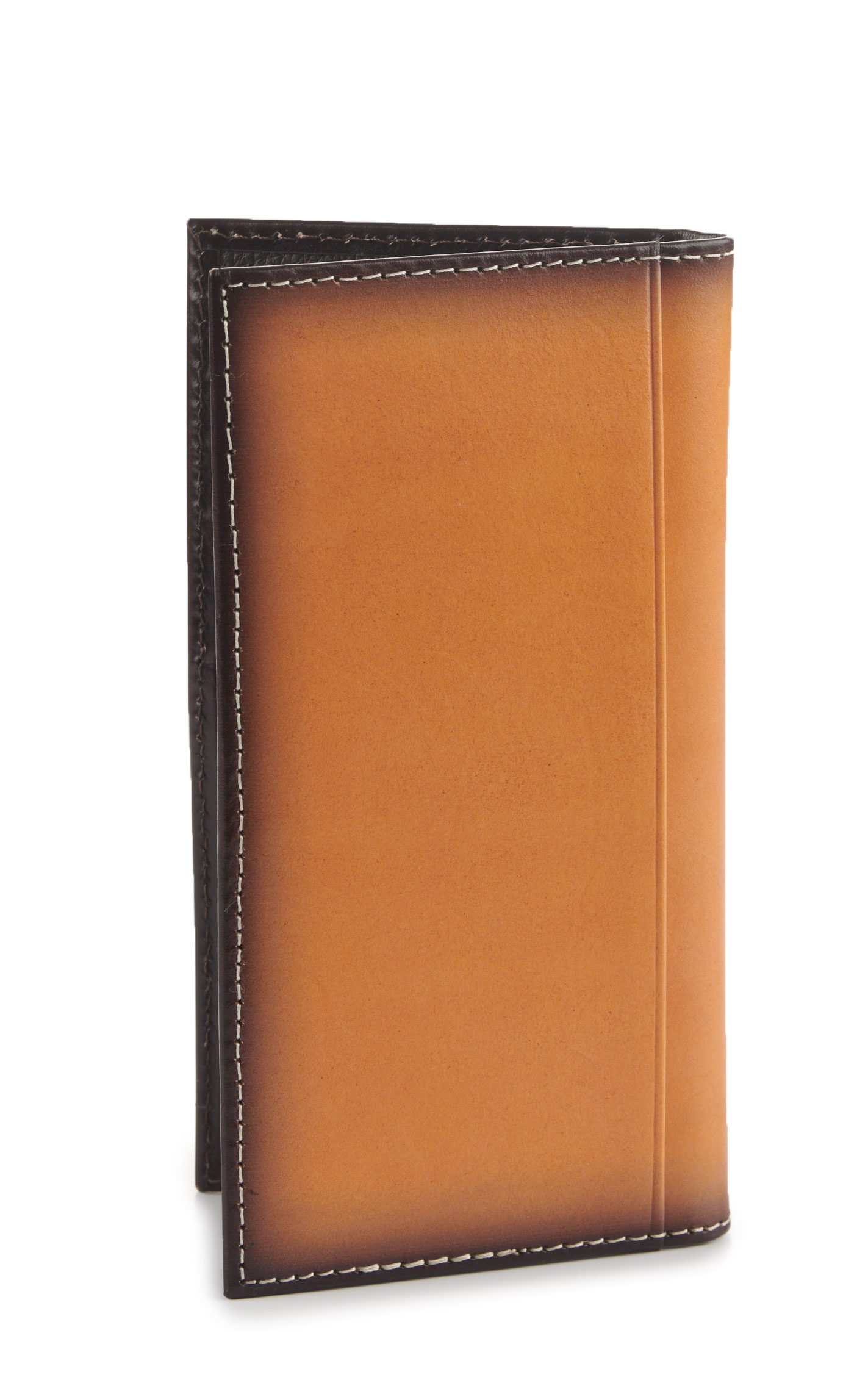 Rafter C Men’s Leather Hair on Hide with Cream Underlay Checkbook Cover Rodeo Wallet - Image 1