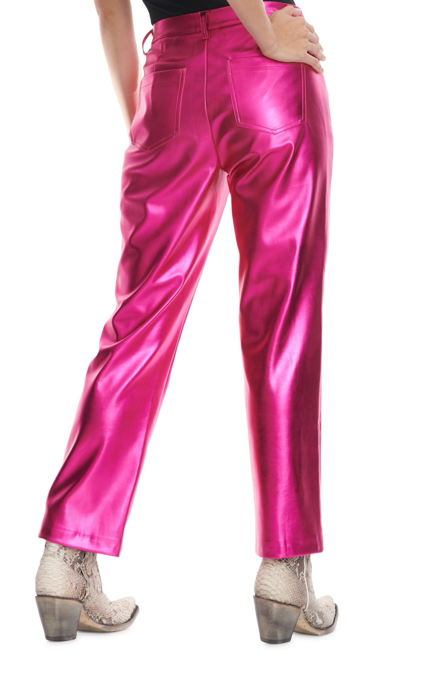 Southern Grace Women's Change of Pace Metallic Hot Pink Pants - Image 1