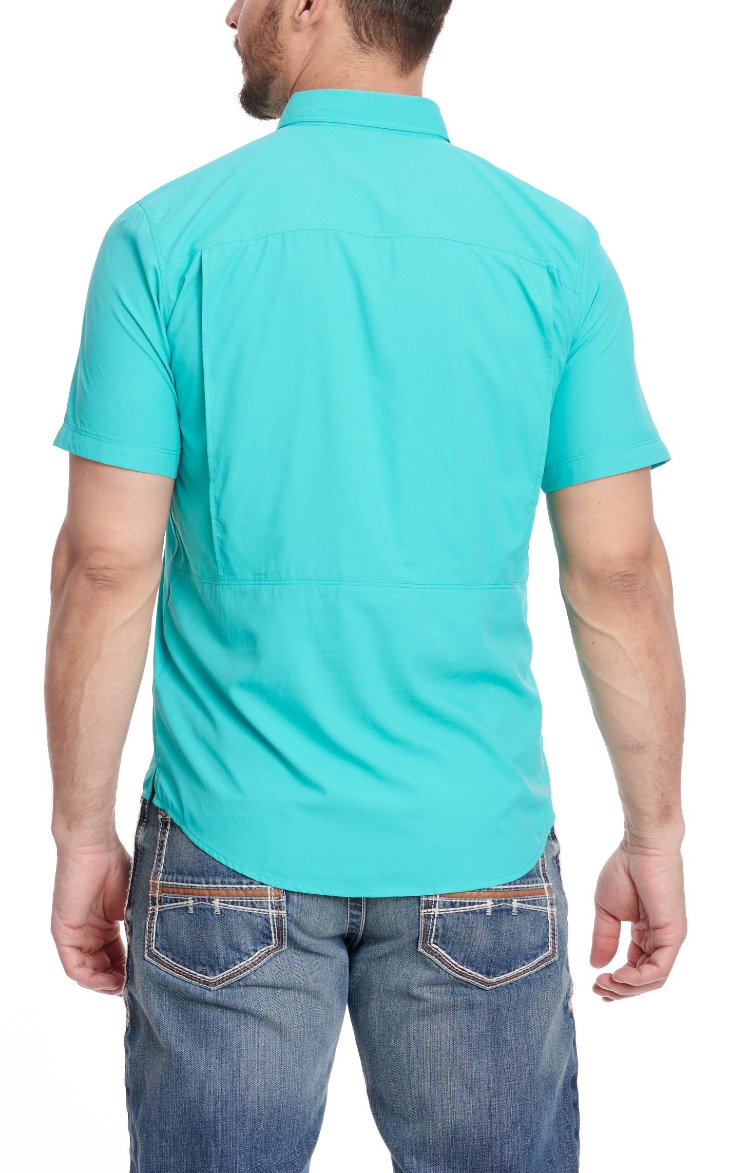 Ariat Men's VentTEK Outbound Turquoise Short Sleeve Shirt - Image 1