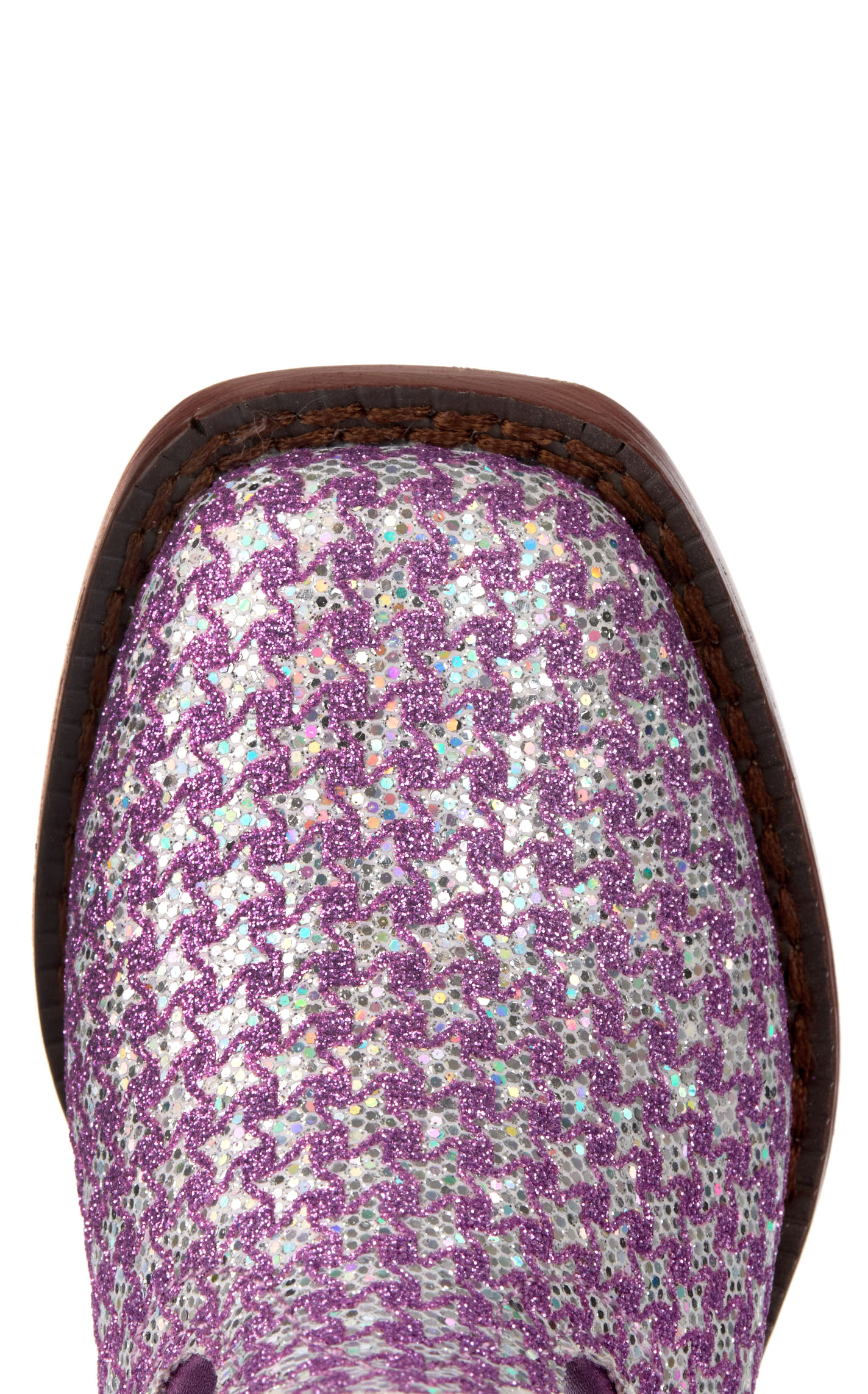 Roper Toddlers' Glitter Glam Metallic Purple Checkered Square Toe Cowboy Boots - Image 1