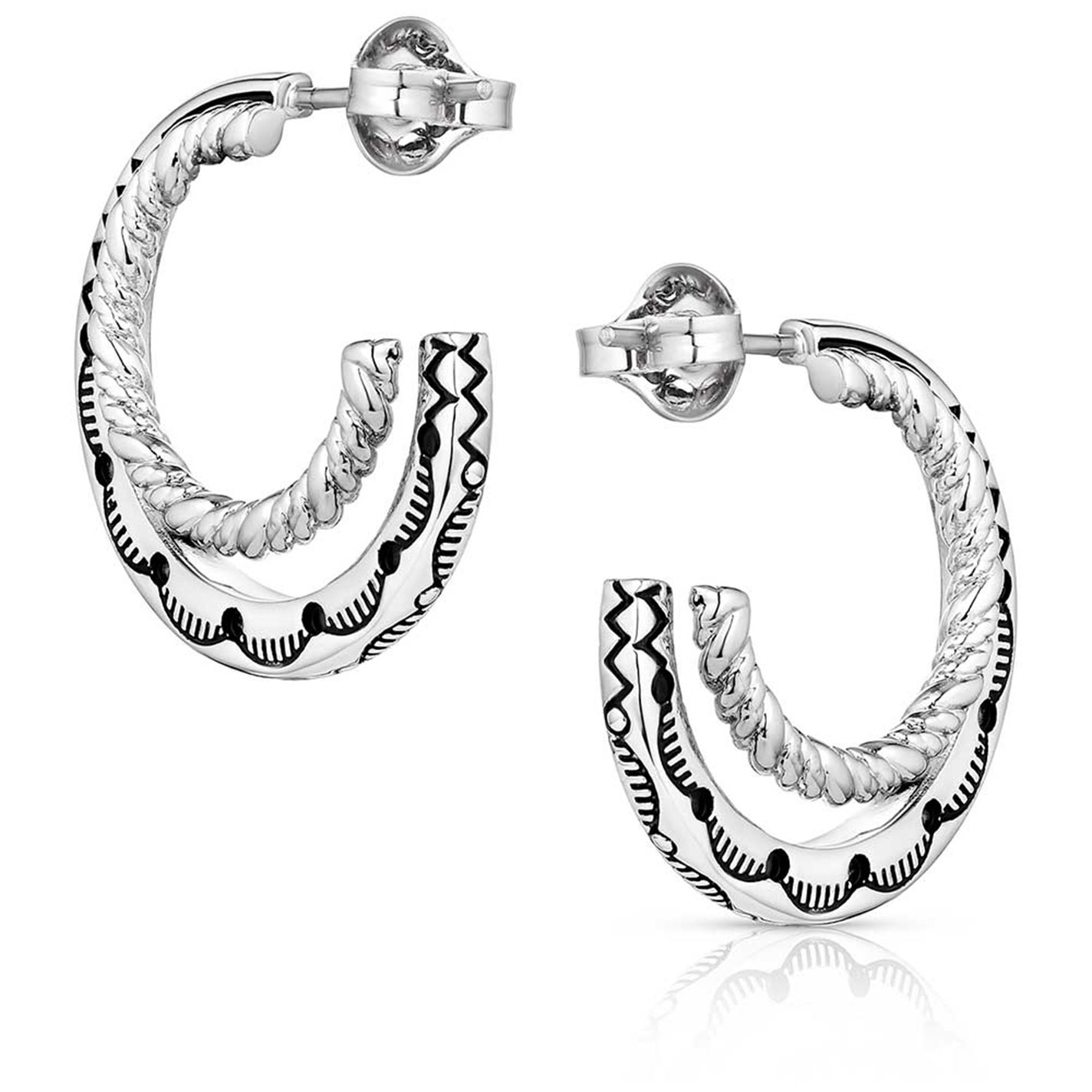 Montana Silversmiths Silver Enchanted Soul Hoop Earrings - Image 2