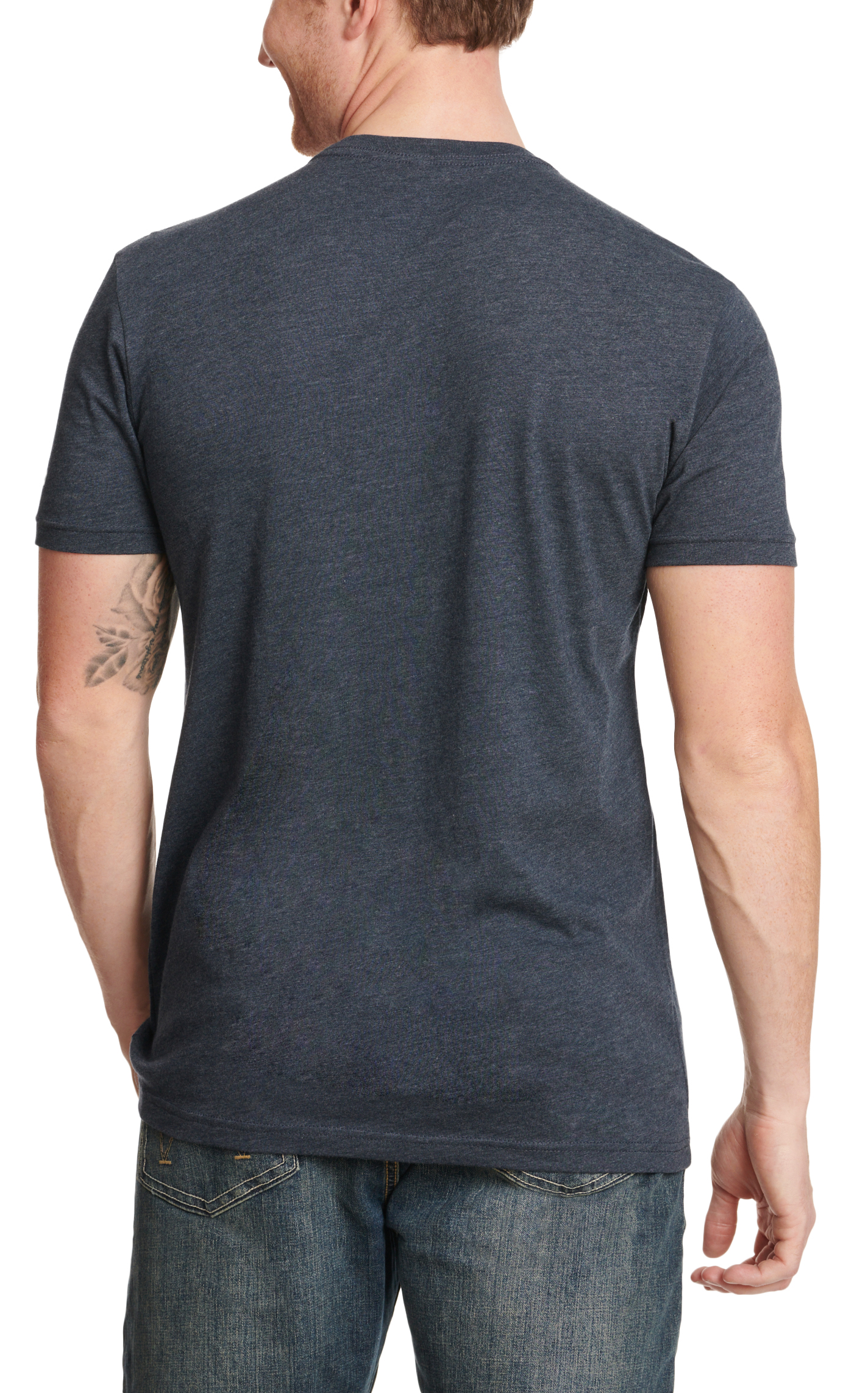 Lazy J Men's Navy Arrowhead Bull Logo Graphic T-Shirt - Image 1