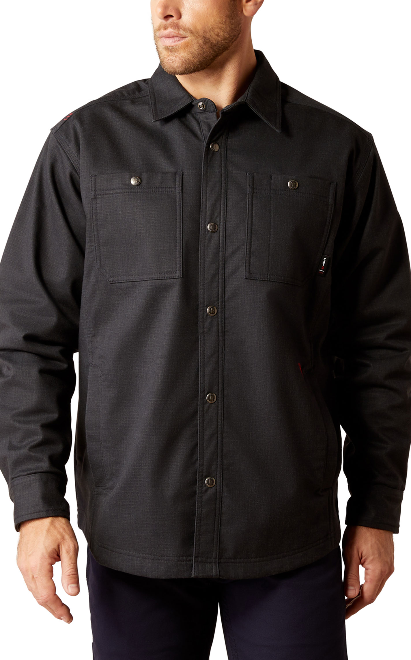 Ariat Men's FR Black Ripstop Softshell Shirt Jacket - Image 1