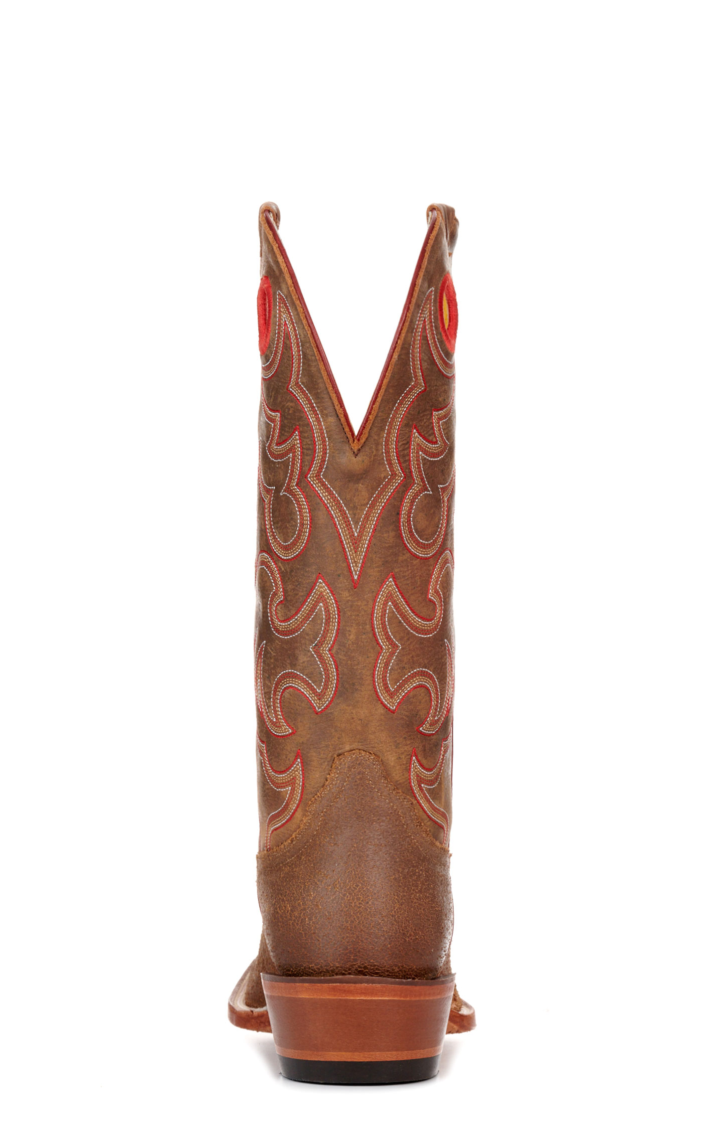 Cavender's Men's Brown and Cognac Buckaroo Wide Square Toe Cowboy Boots - Image 1