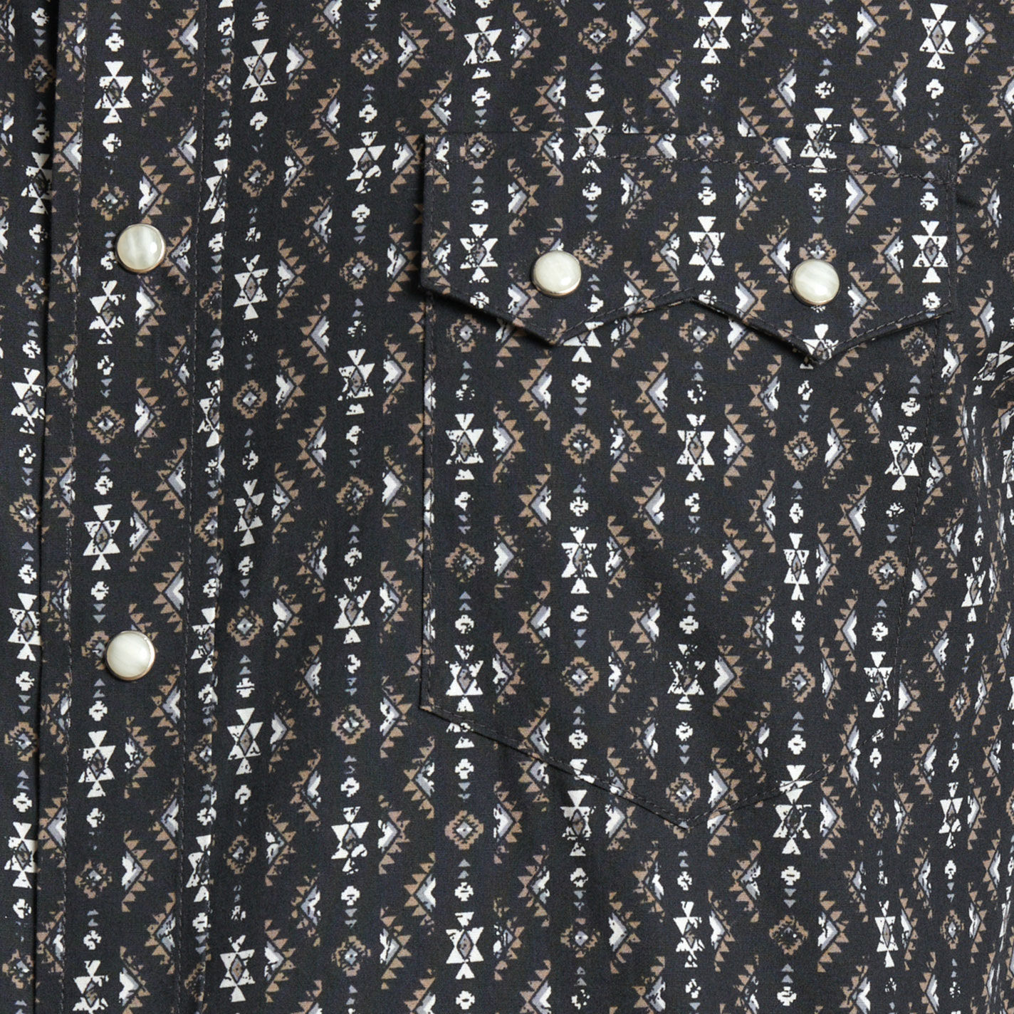 Panhandle Men's Black and Gray Aztec Western Shirt - Image 1