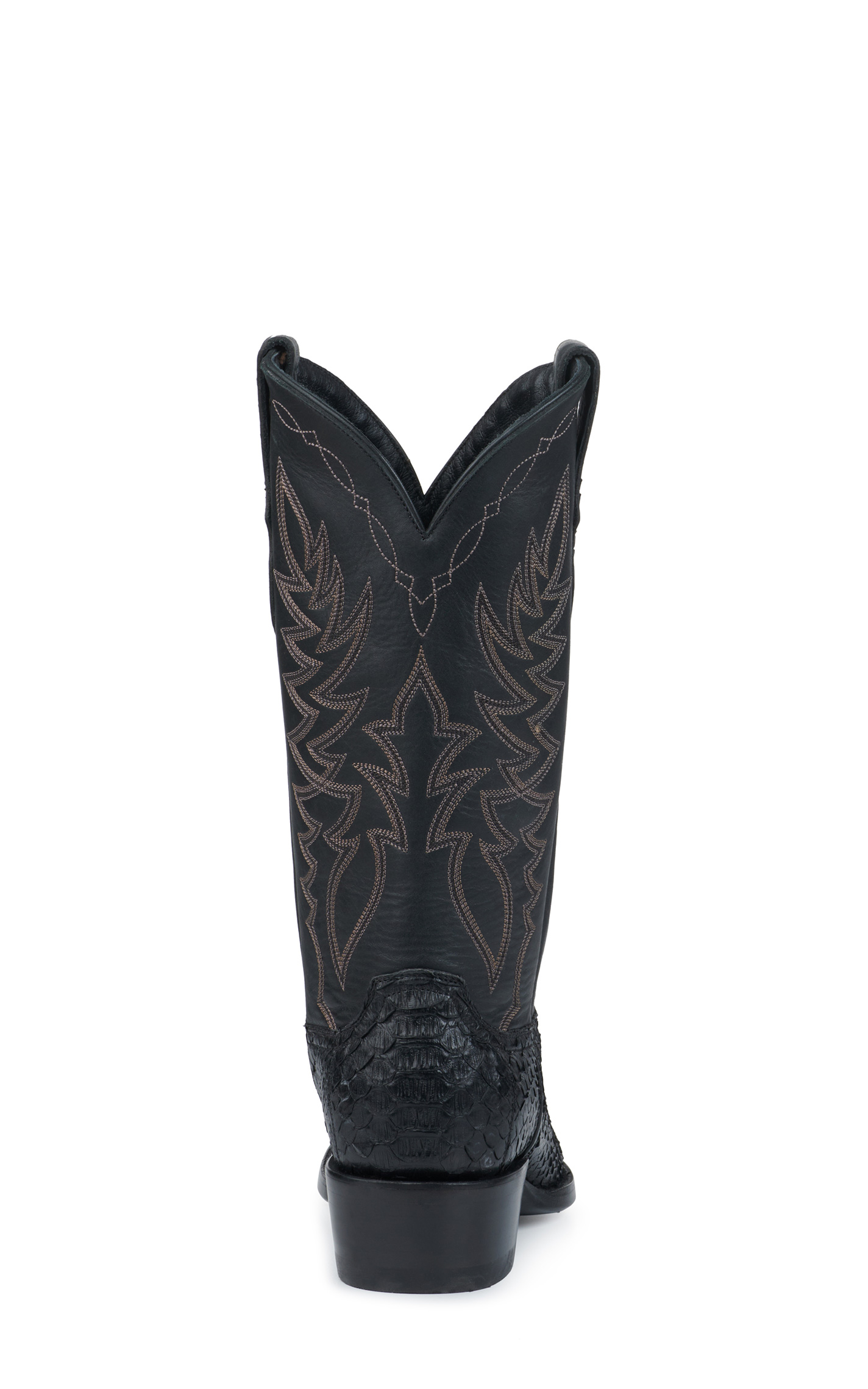 Cavender's Men's Black Python R Toe Exotic Cowboy Boots - Image 1