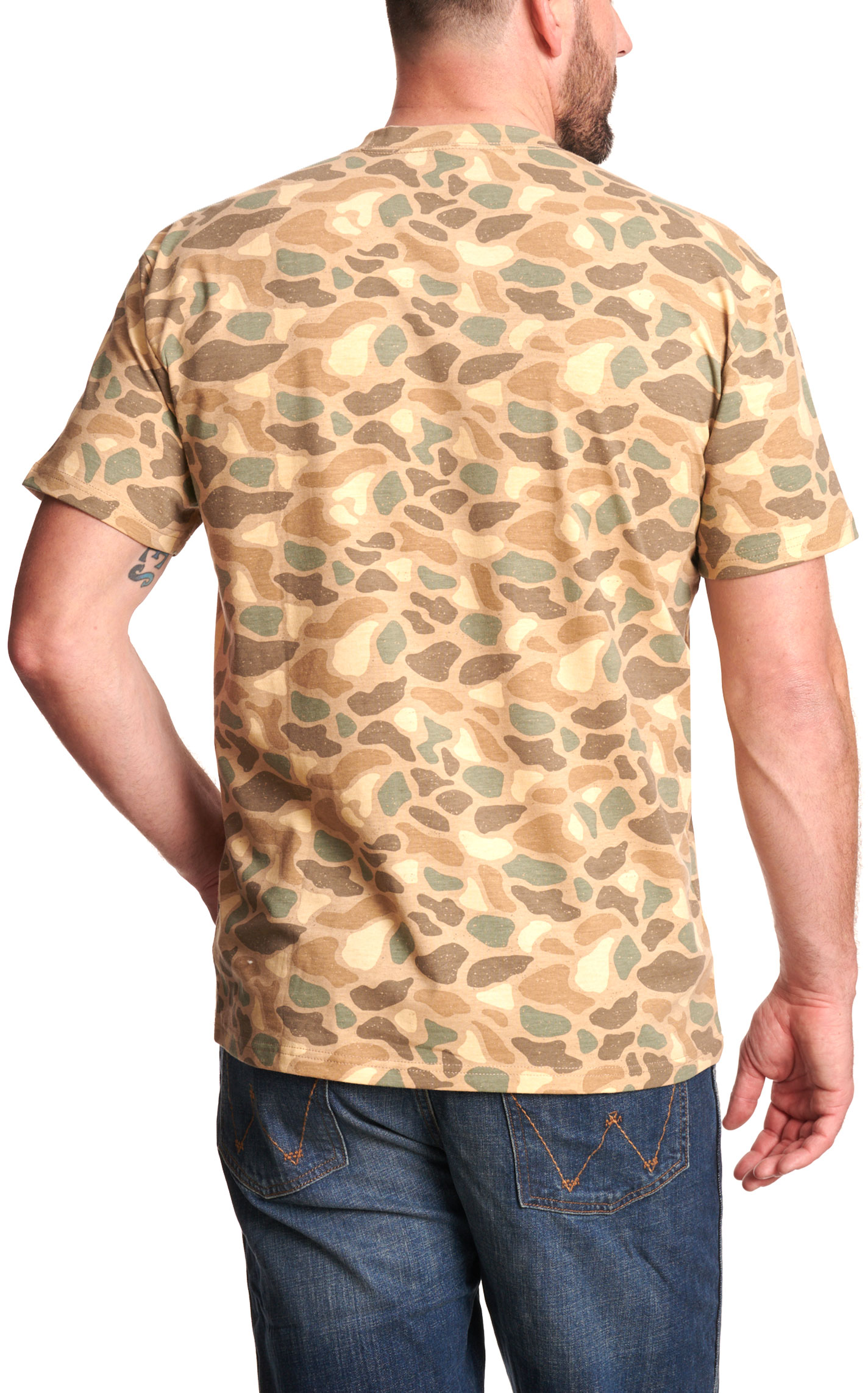 Burlebo Men's Pintail Camo Jumping Trout Pocket T-Shirt - Image 1