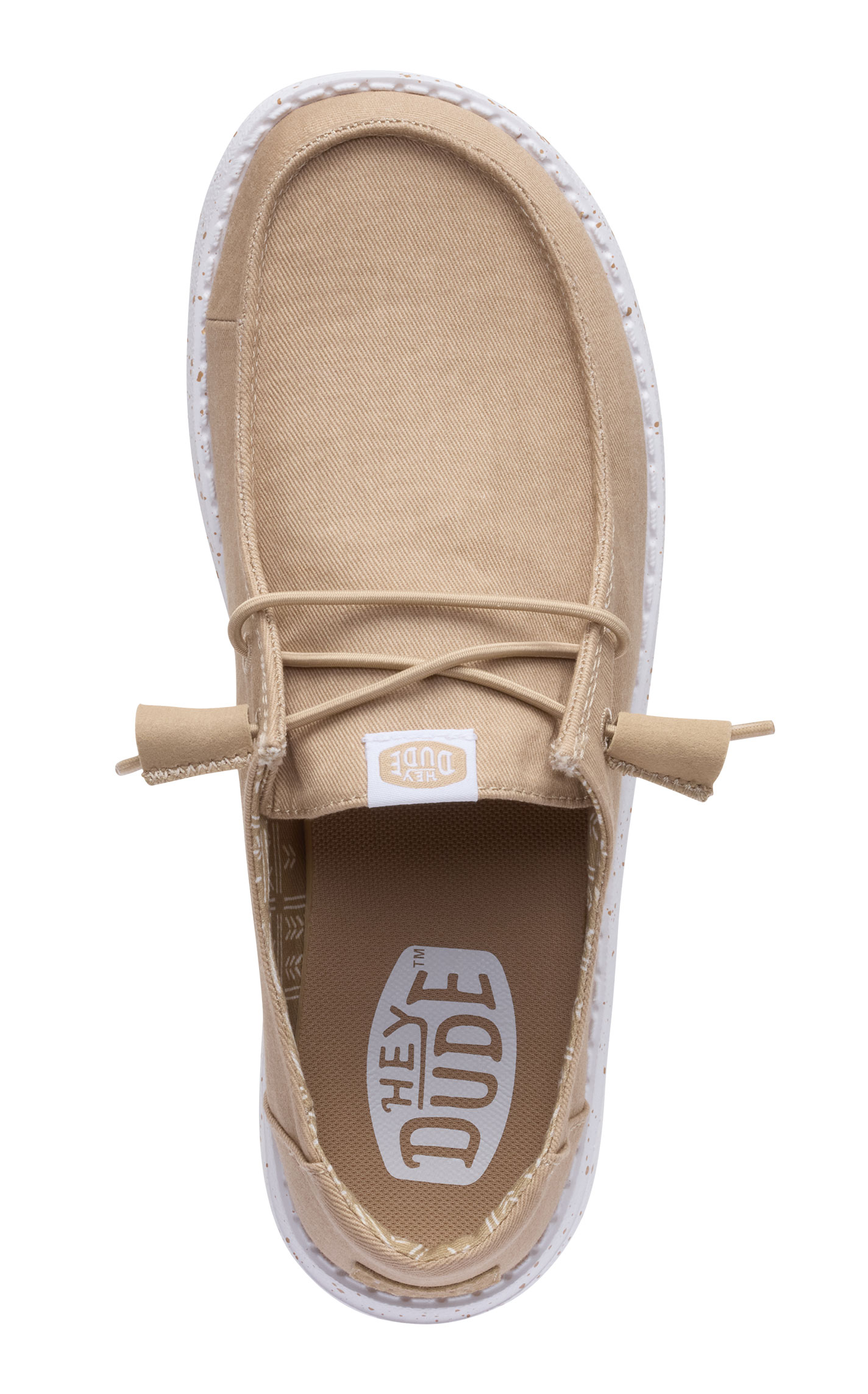 Hey Dude Women's Wendy Stretch Canvas Neutral Lace Moc Toe Shoes - Image 1