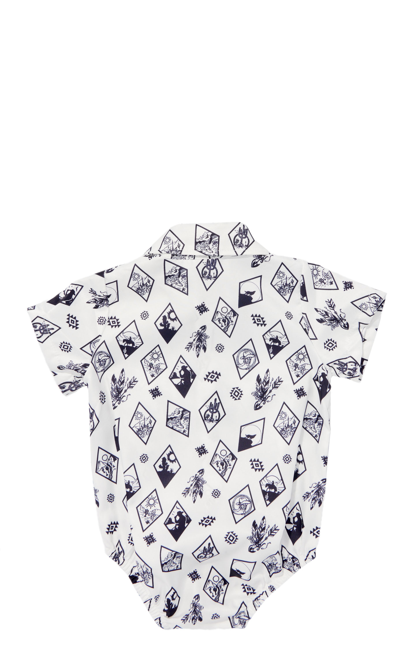 Shea Baby Infant Boy's White Pearlized Snap Onesie - Image 1