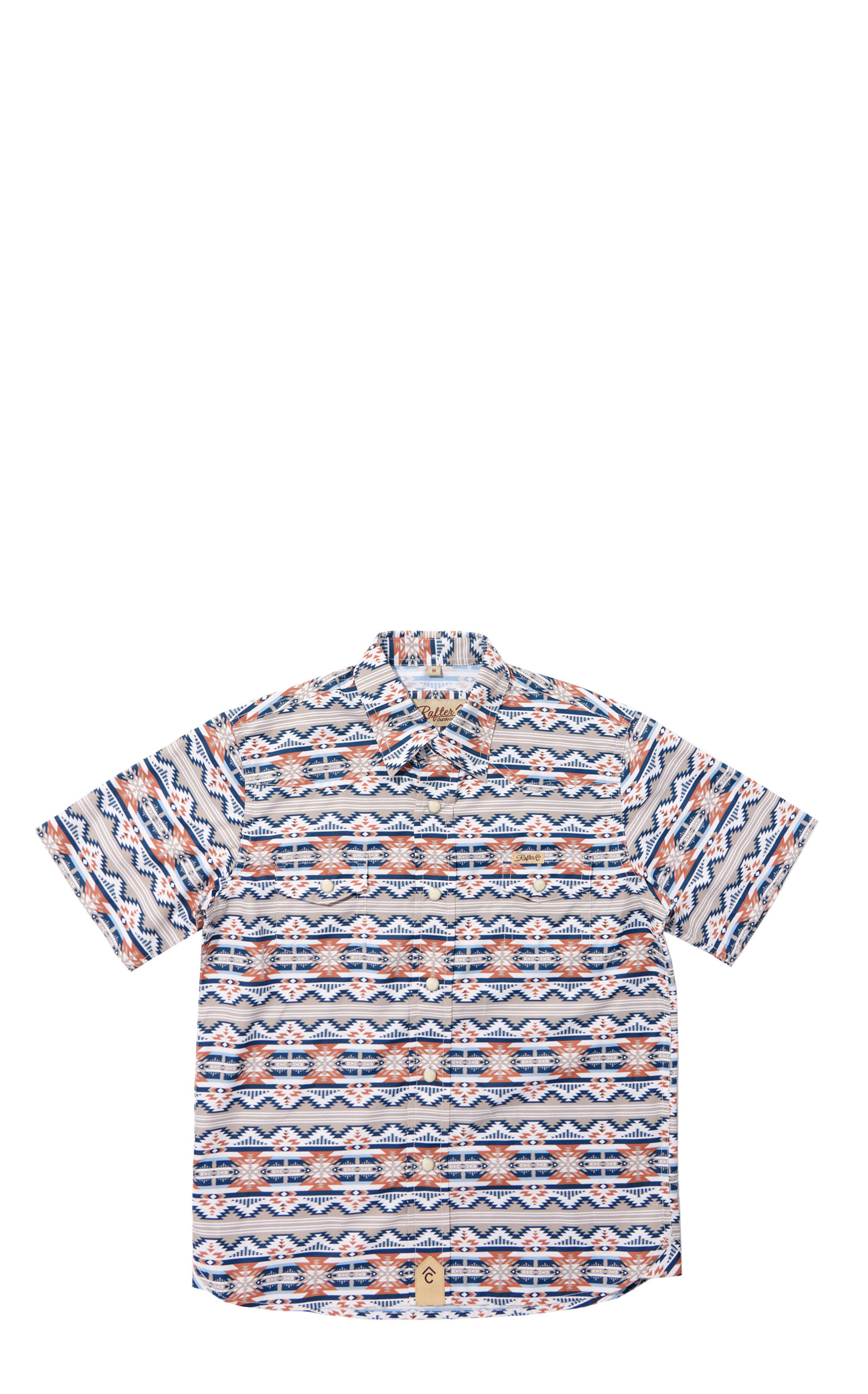 Rafter C Boy's Angler Tan Aztec Print Button Down Shirt - Image 1