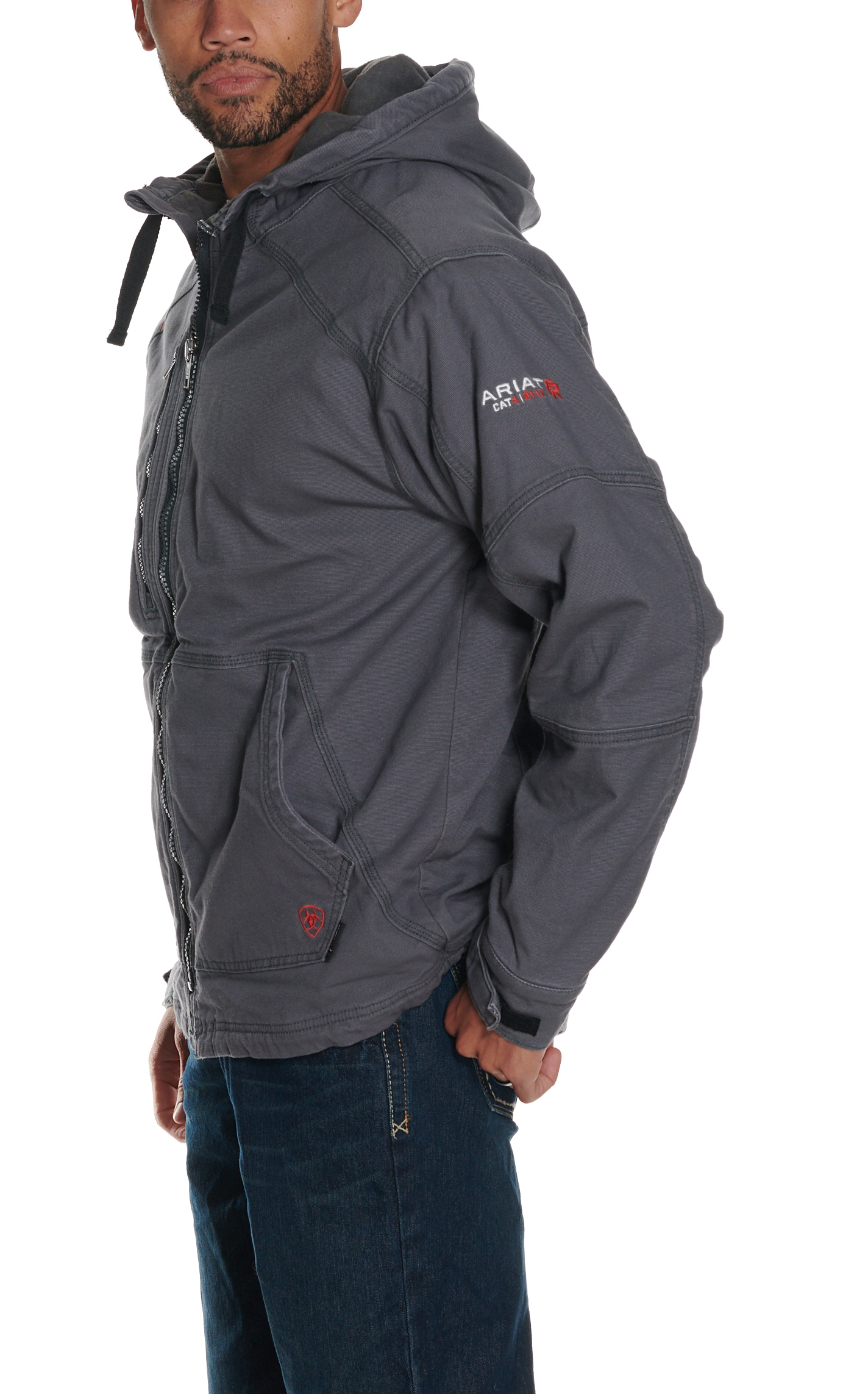 Ariat Men's Iron Gray DuraLight Stretch Canvas FR Work Jacket - Image 1
