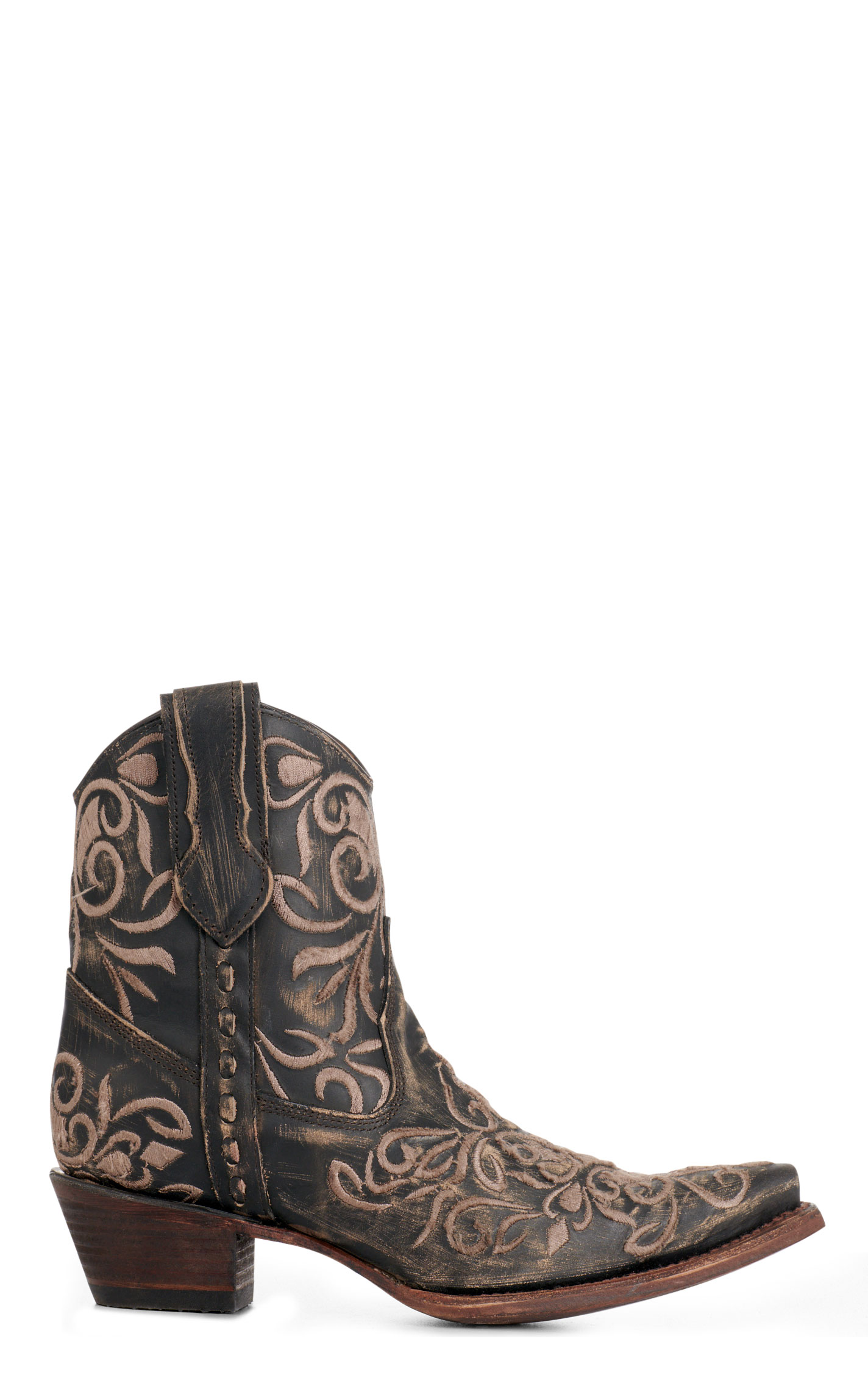 Circle G By Corral Women's Black Stitched Snip Toe Cowboy Booties - Image 1