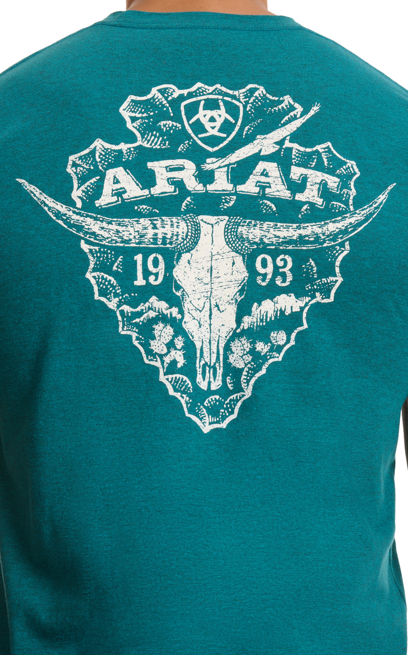 Ariat Men's Teal & Arrowhead Shield Logo Graphic T-Shirt - Image 1