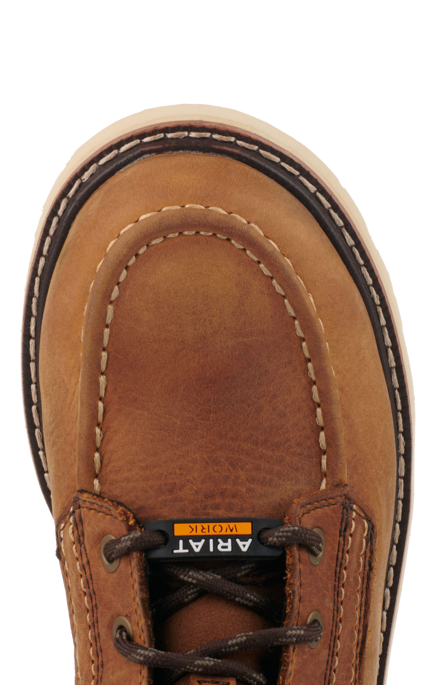 Ariat Women's Rebar Wedge Antique Brown Waterproof Round Composite Toe Lace Up Work Boots - Image 1