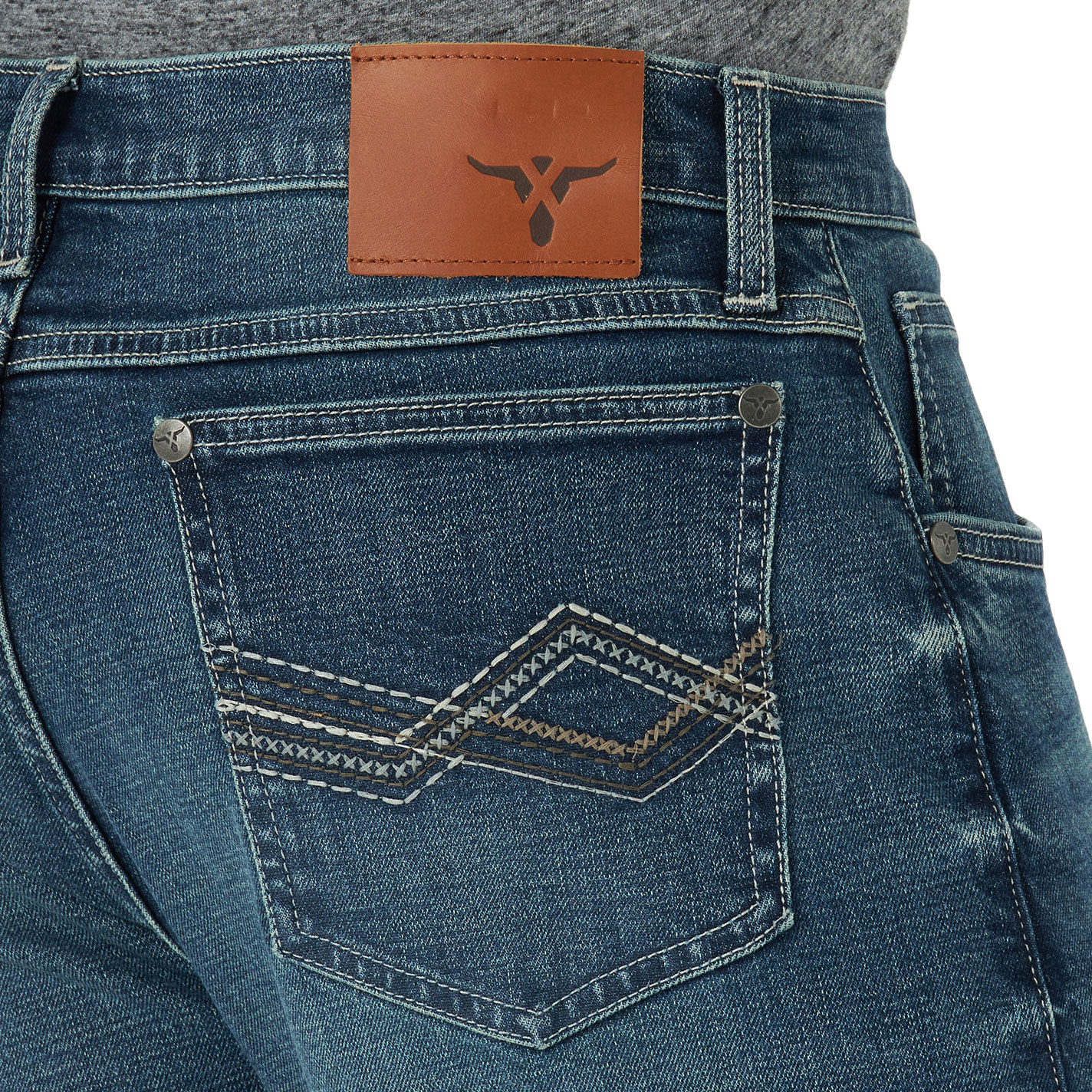 Wrangler 20X Men's No. 44 Medium Wash Low Rise Straight Leg Jeans - Extended Sizes - Image 1