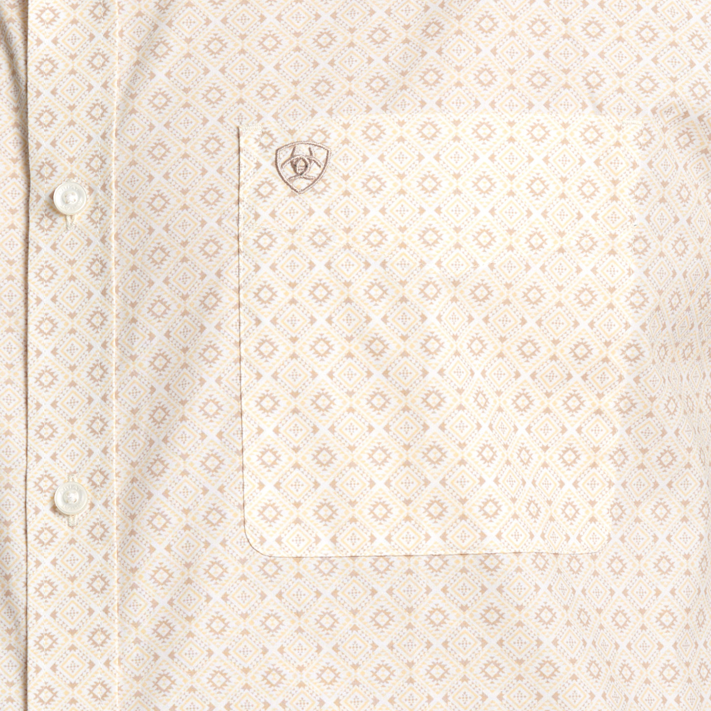 Ariat Men's Cream & Latte Aztec Print Western Shirt - Image 1