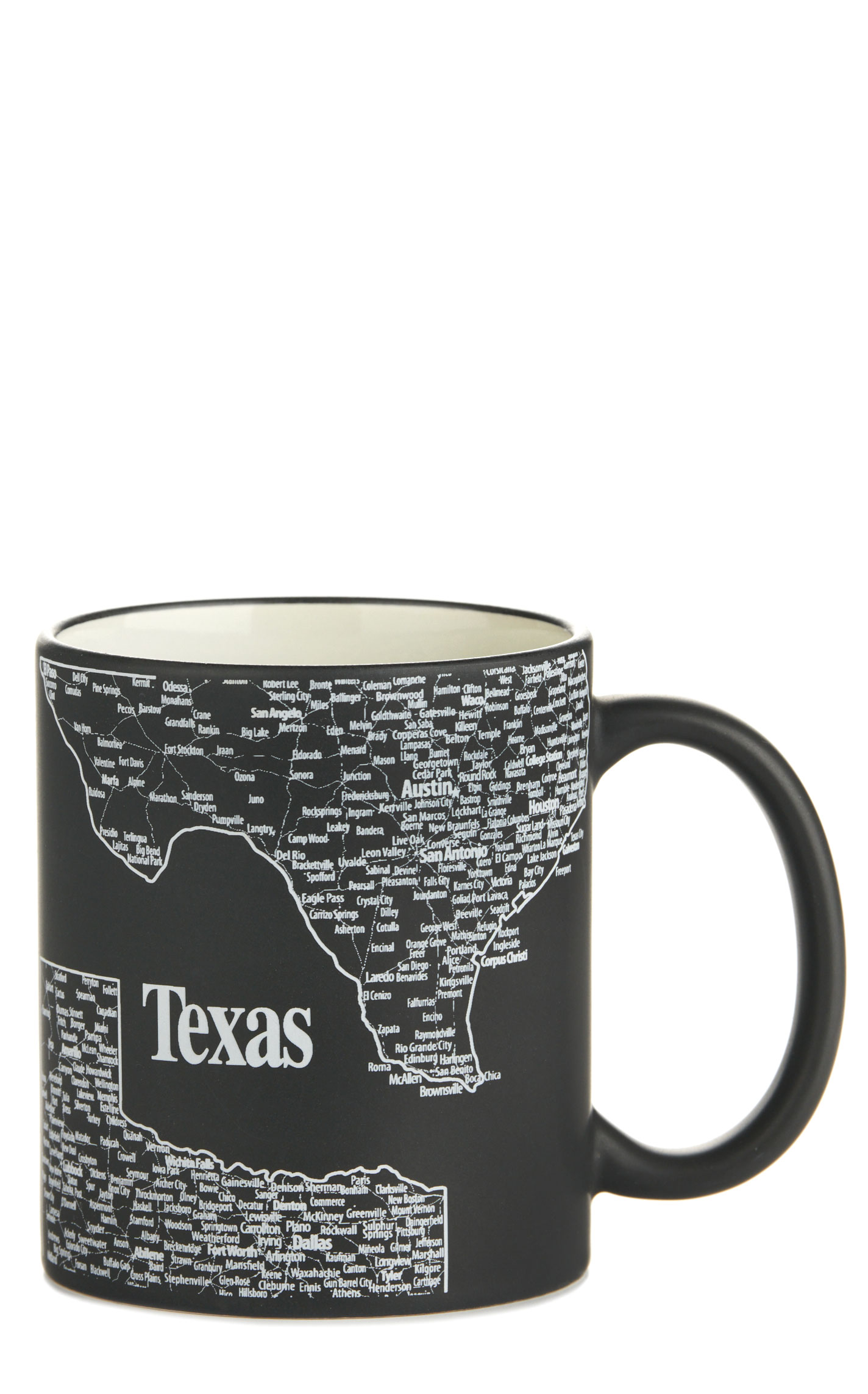 Texas Products Black Matte & White Texas Map Mug - Image 1