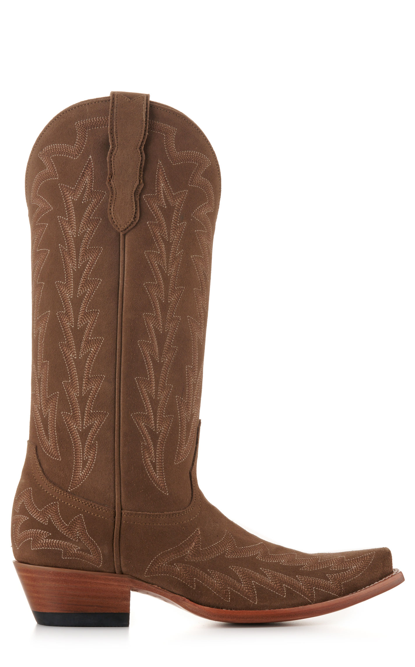 JRC & Sons Women’s McClain Moss Water-Resistant Suede Snip Toe Tall Cowboy Boots - Image 1