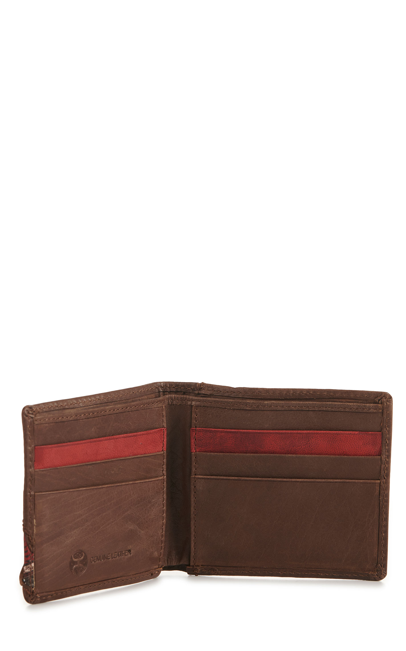 Hooey Men's Brown with Black and Red Serape Logo Bi-Fold Wallet - Image 1