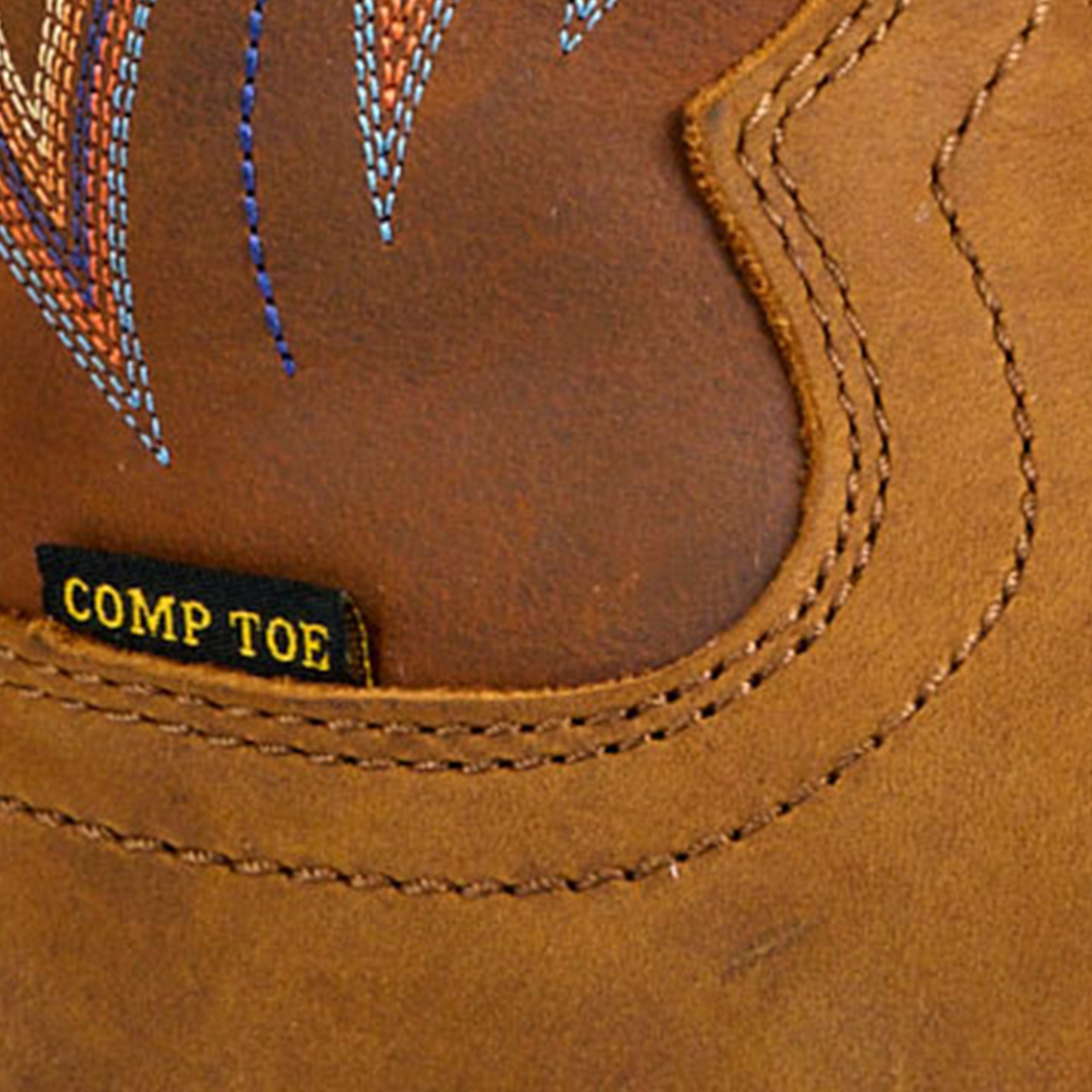 R. Watson Men's Tan and Bay Brown Waterproof Wide Square Composite Toe Cowboy Work Boot - Image 1