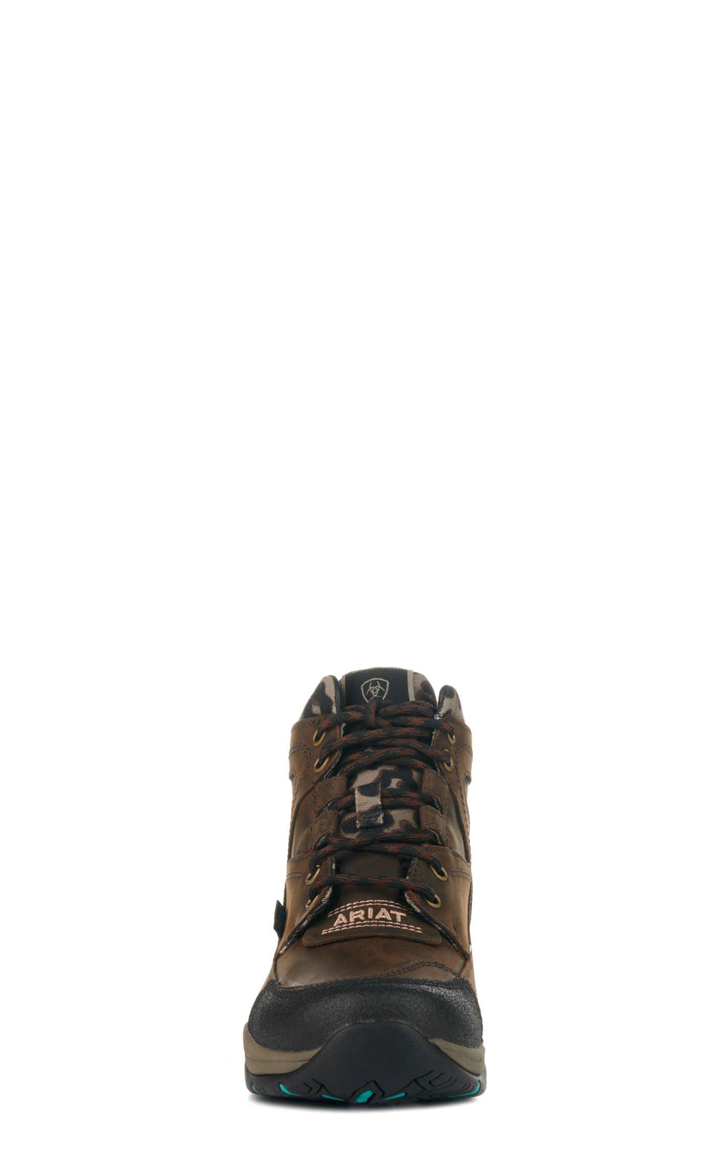 Ariat Women's Terrain Chocolate and Leopard Waterproof Round Toe Lace Up Boots - Image 1