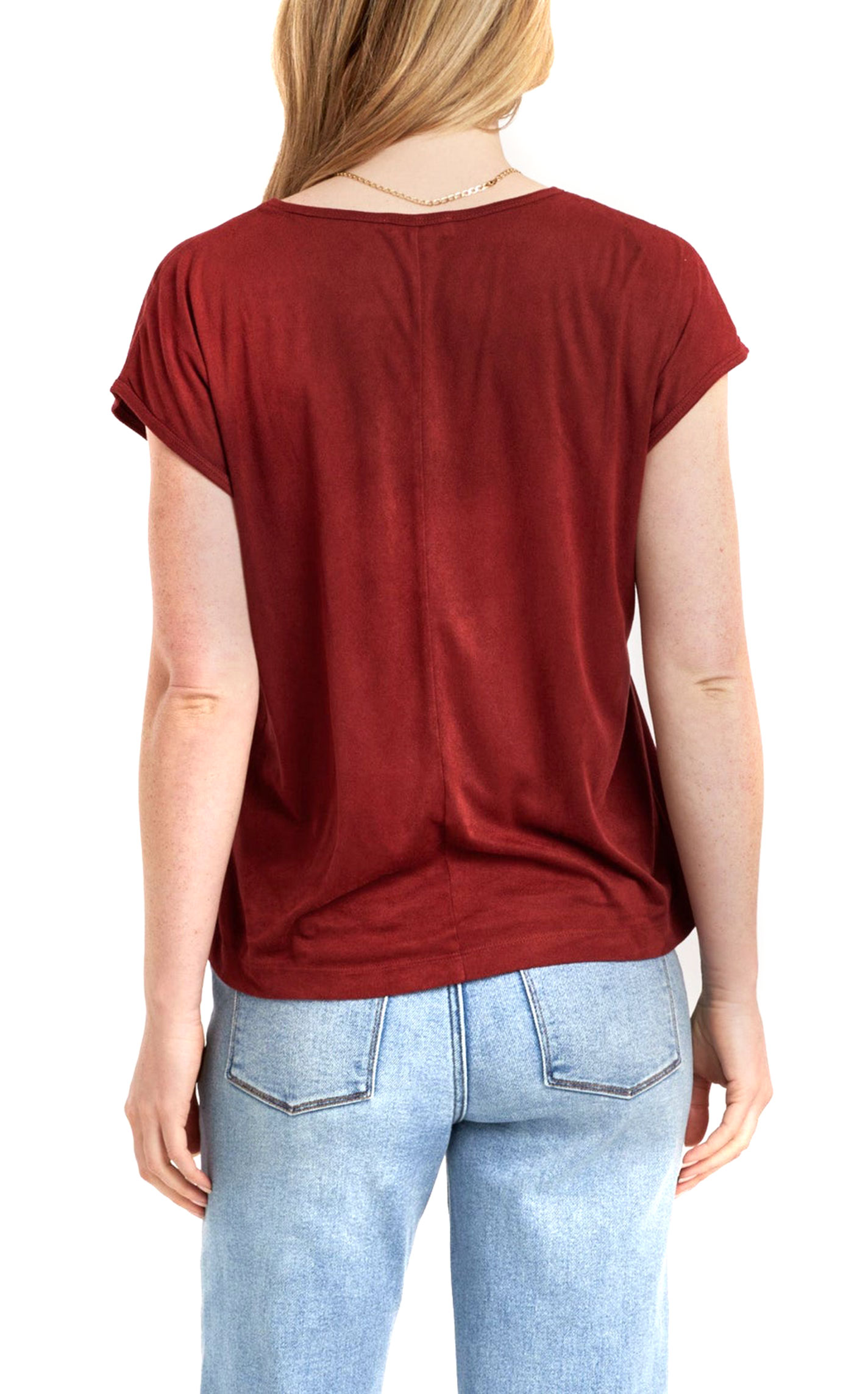 Another Love Women's Lacey Compote Faux Suede Top - Image 1