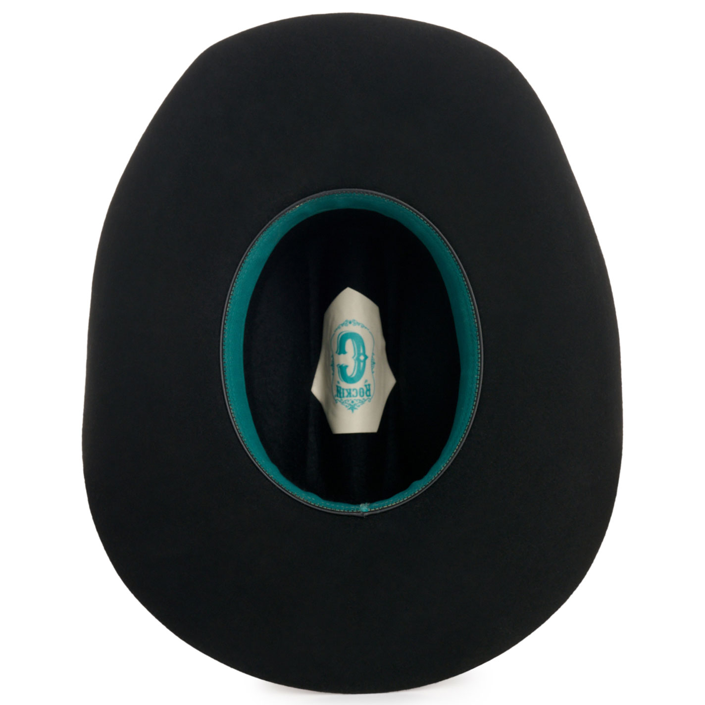 Rockin C Women's Black Wesley Creased Leather Wrap Felt Western Hat - Image 3