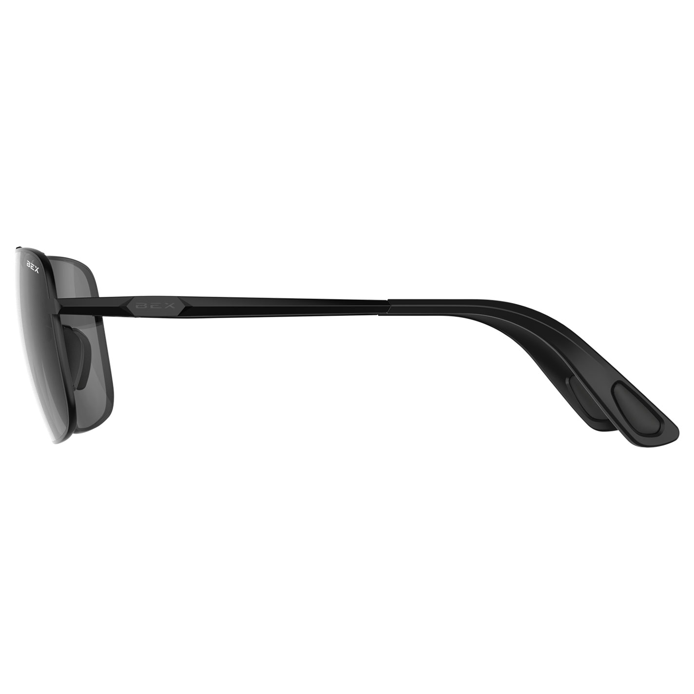 BEX Porter Matte Black Gray Aviator Sunglasses - Image 1