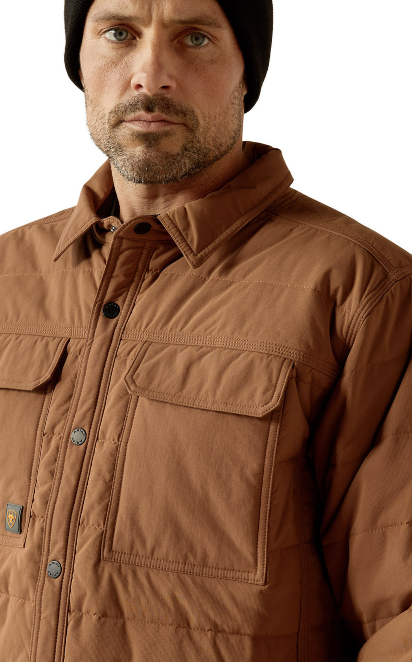 Ariat Rebar Men's Cinnamon Cordura Ripstop Insulated Shirt Jacket - Image 1