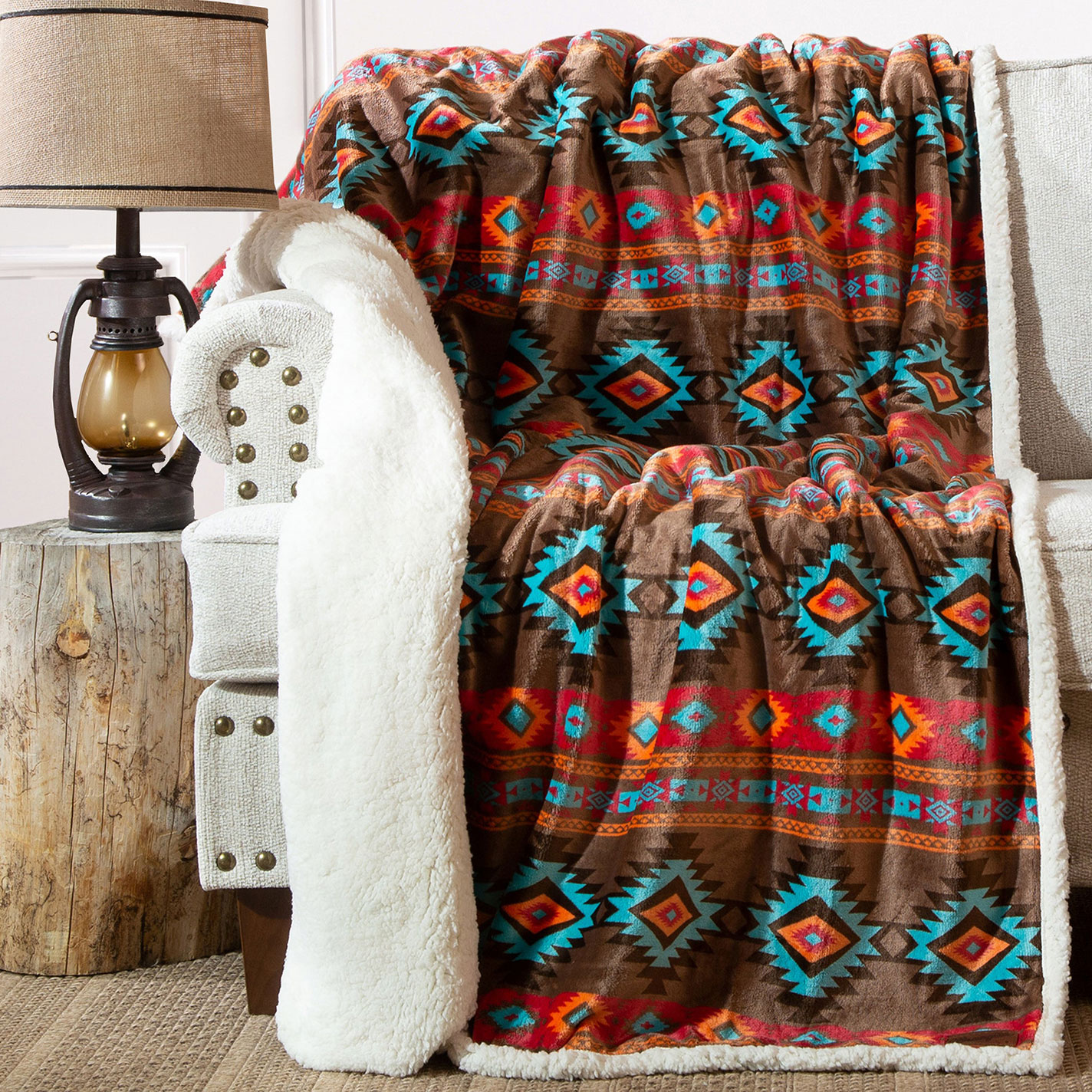 Wrangler Southwest Horizon Print Fleece Throw - Image 2