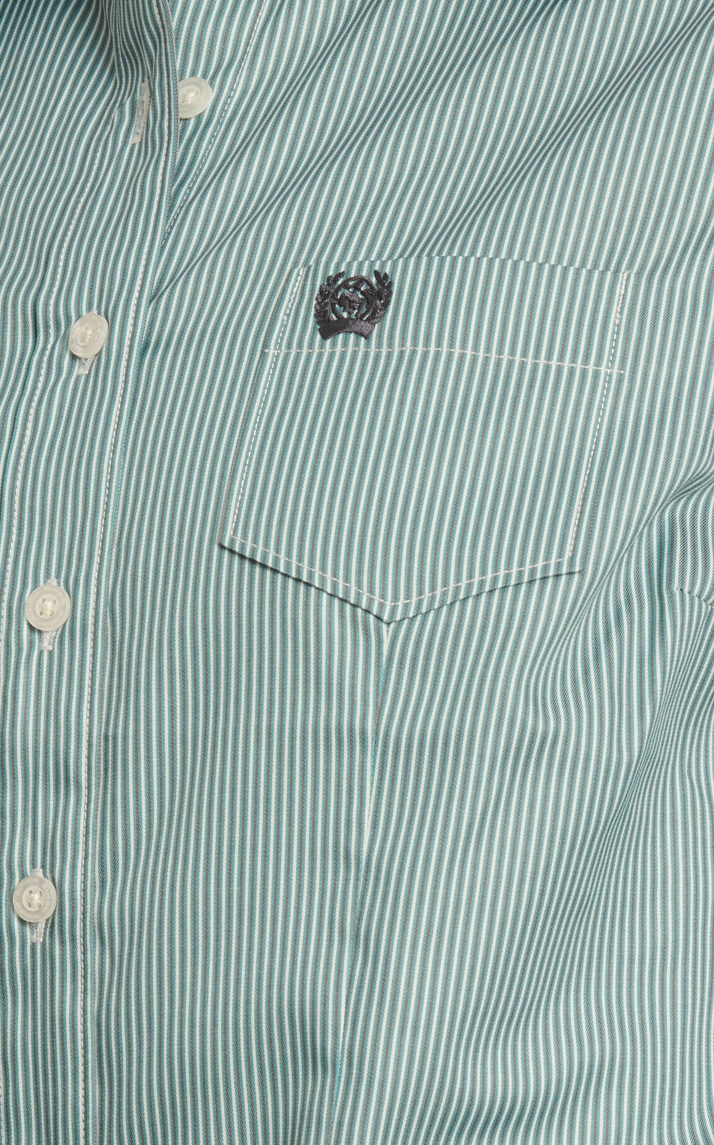 Cinch Women's Teal & White Stripe Print Western Shirt - Image 1