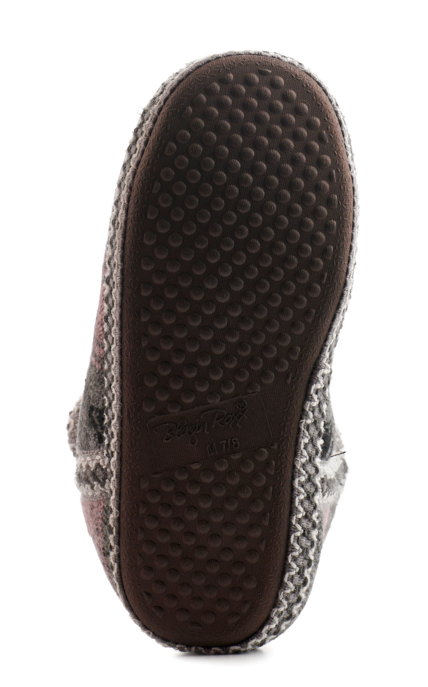 Blazin Roxx Women's Hallie Gray & Pink Blanket Print Booty Slippers - Image 1