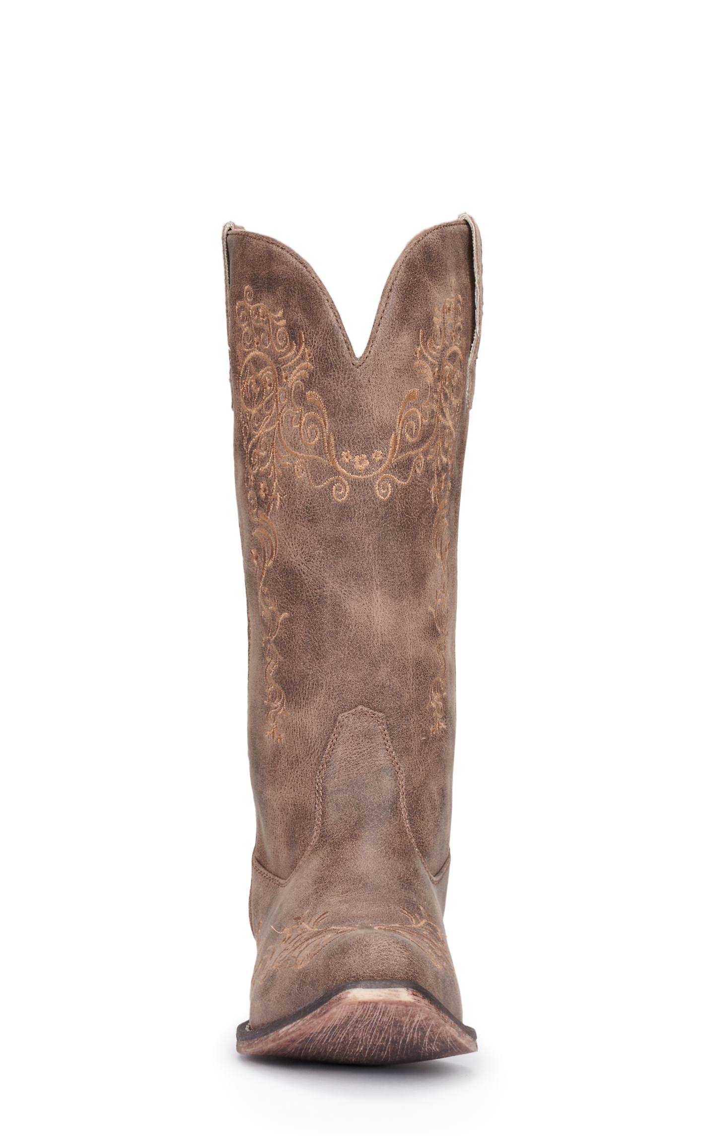 Roper Women's Riley Brown with Embroidered Scrollwork Snip Toe Cowboy Boots - Image 1