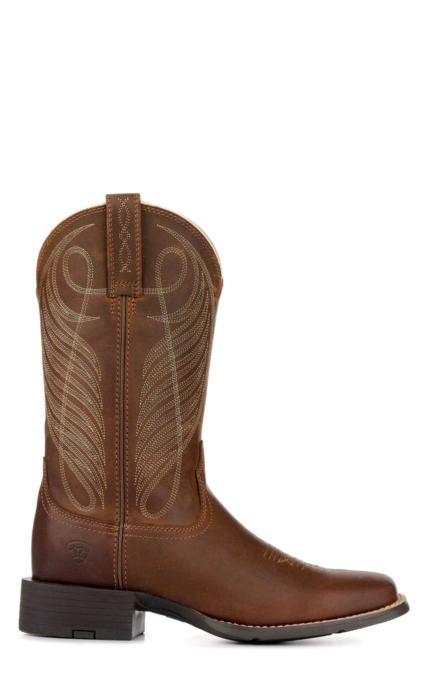 Ariat Women's Round Up Powder Brown Wide Square Toe Cowboy Boots - Image 1