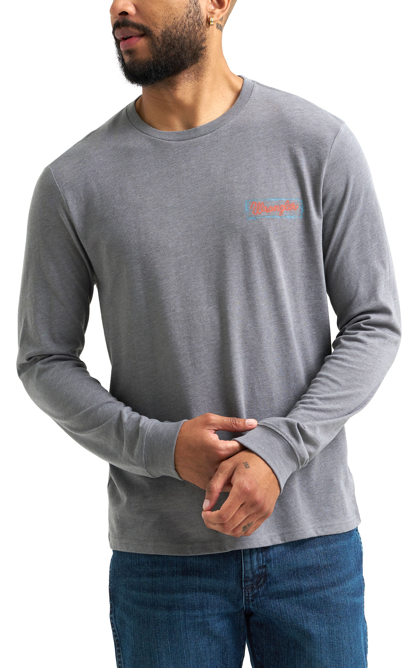 Wrangler Men's Gray American Original Graphic T-Shirt - Image 1