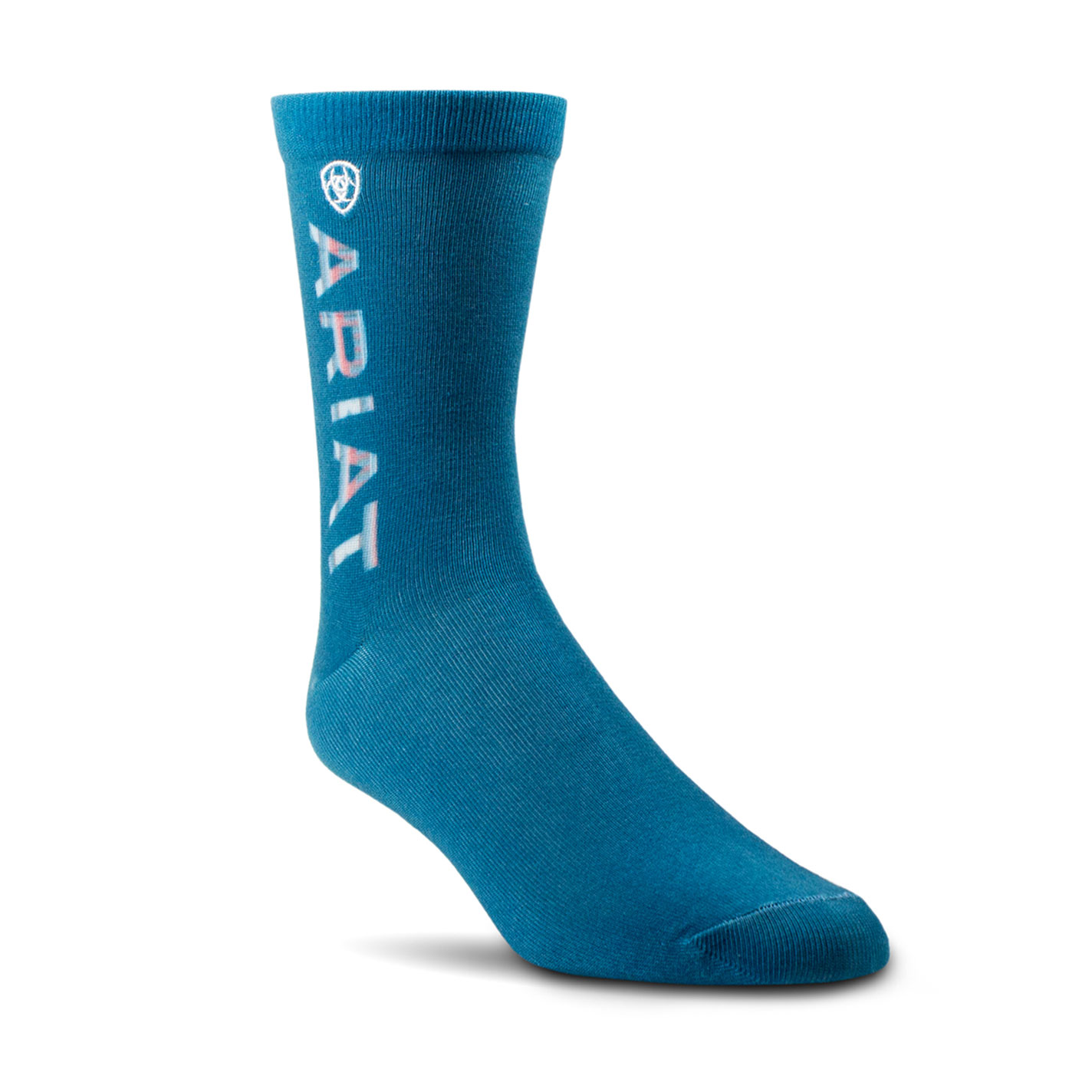 Ariat Men's Red & Turquoise Adobe Canyon Crew Socks 2-Pack - Image 1