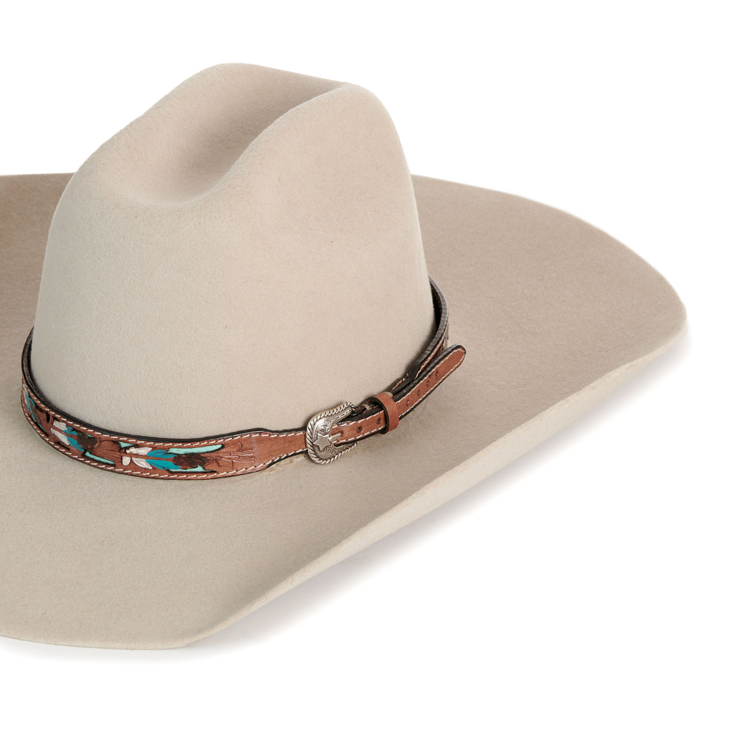 Twister Tan Feather Filigree Hat Band  - Image 1