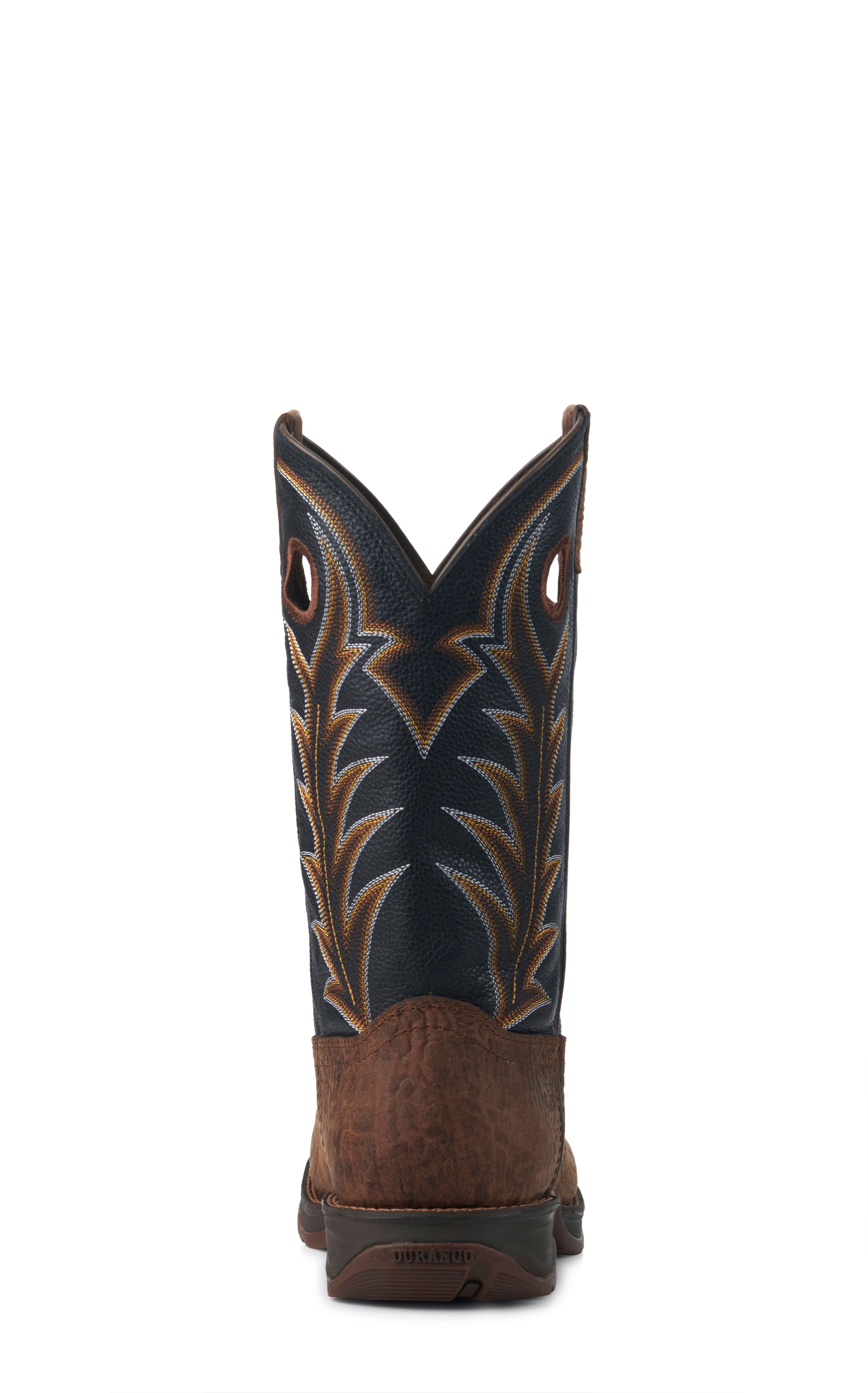 Durango Men's Rebel Black and Dark Brown Round Toe Cowboy Boots - Image 1