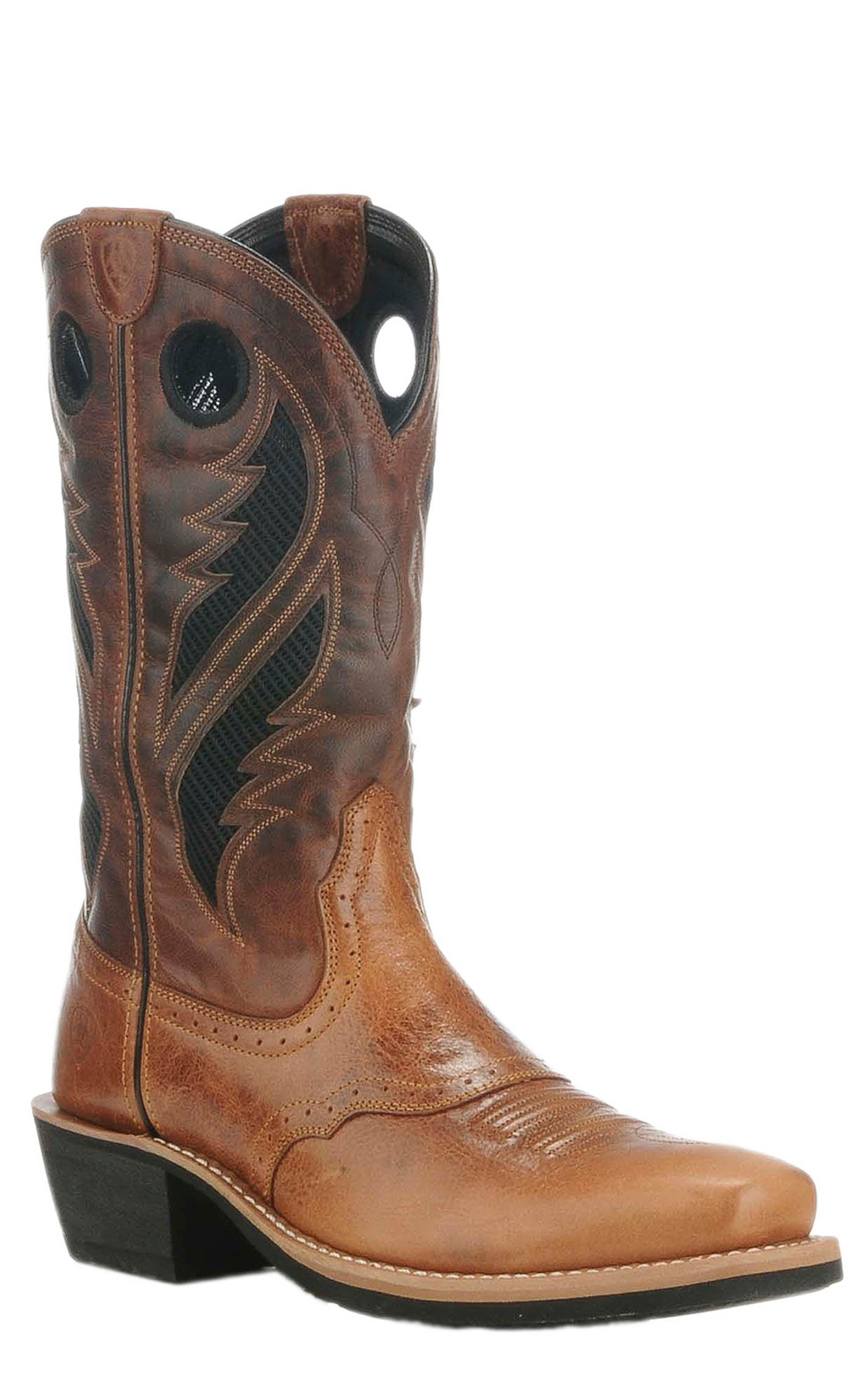 Ariat Men's Heritage Roughstock Gingersnap VentTEK Square Toe Buckaroo Cowboy Boots - Image 1