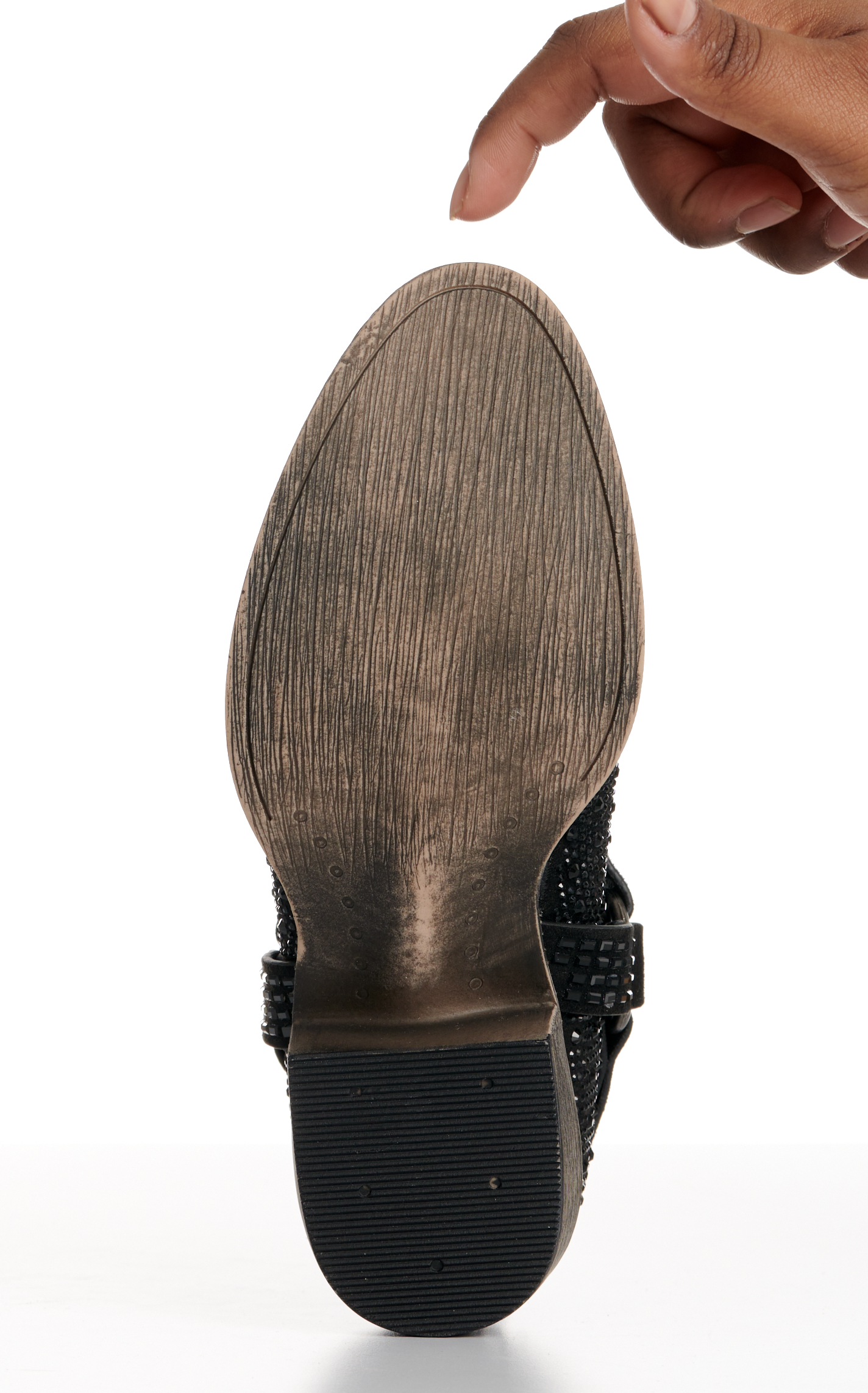 Very G Women's Raquel Black Jeweled Harness Round Toe Booties - Image 1