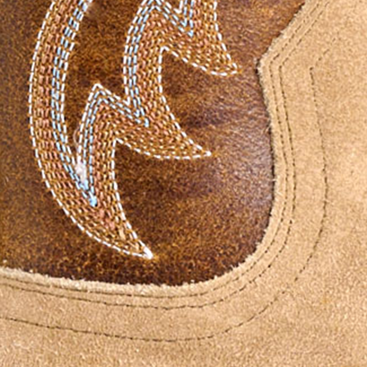Cavender’s Women’s Camel Suede and Brown Maricopa Horseman Wide Square Toe Cowboy Boots - Image 1