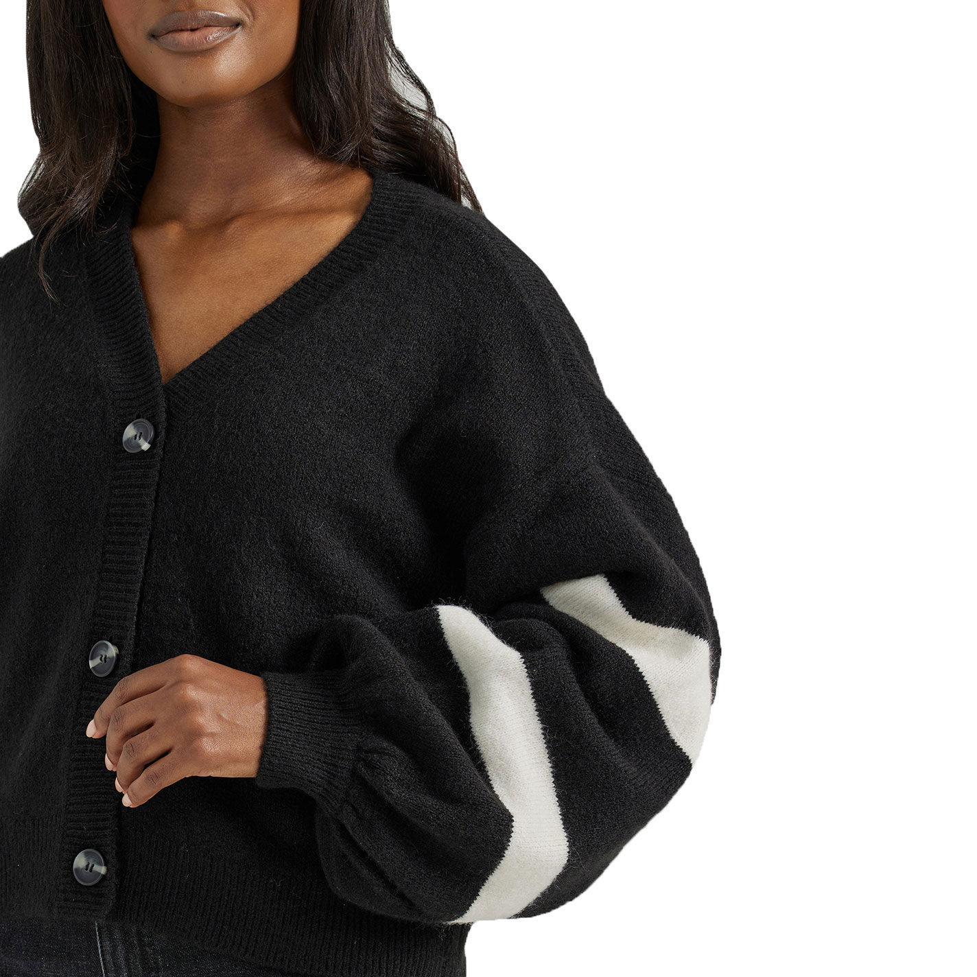 Wrangler Women's Black & White Retro Logo Embroidered Cardigan  - Image 1