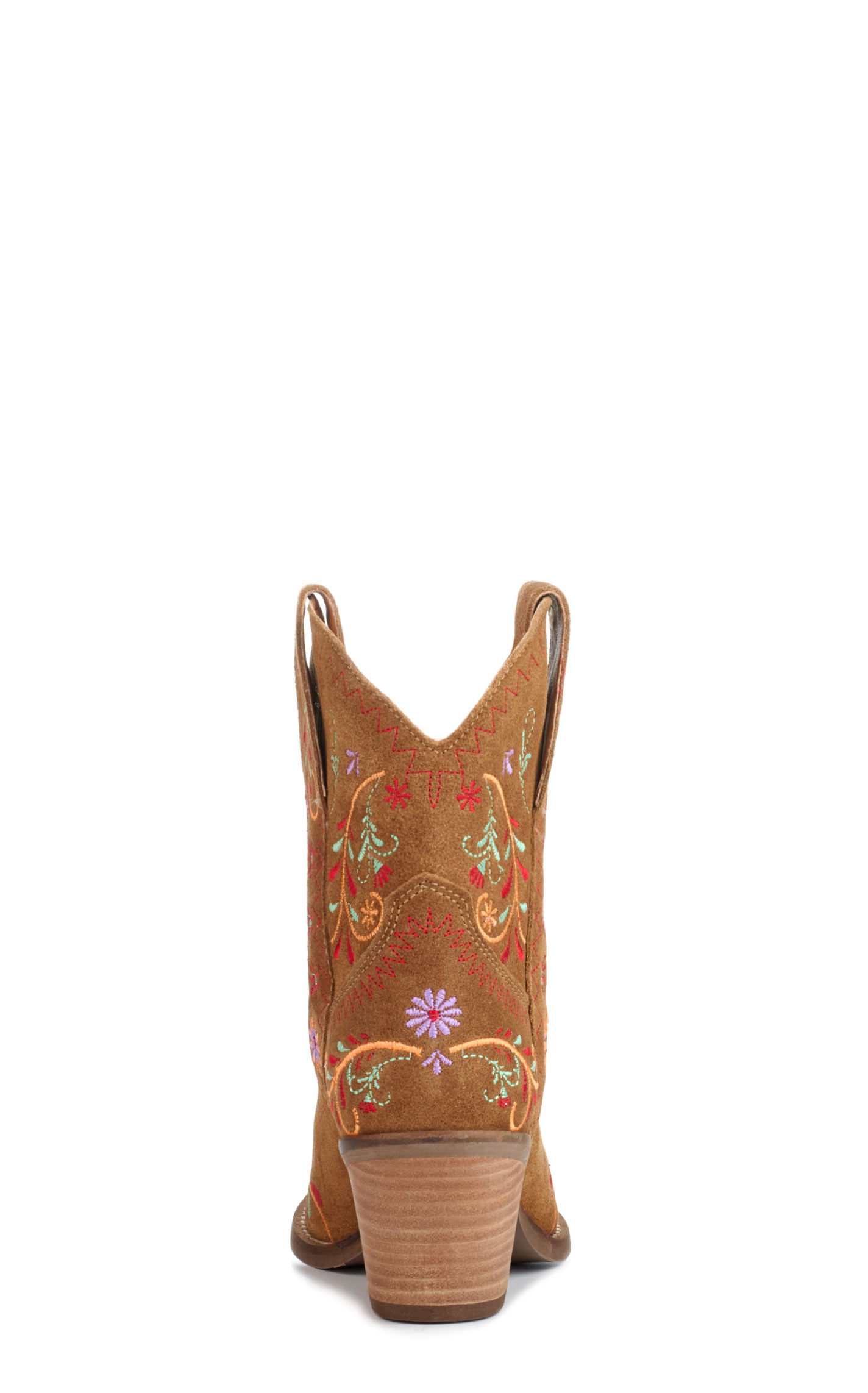 Dingo Women's Sugar Bug Camel Suede with Floral Embroidery Round Toe Booties - Image 1
