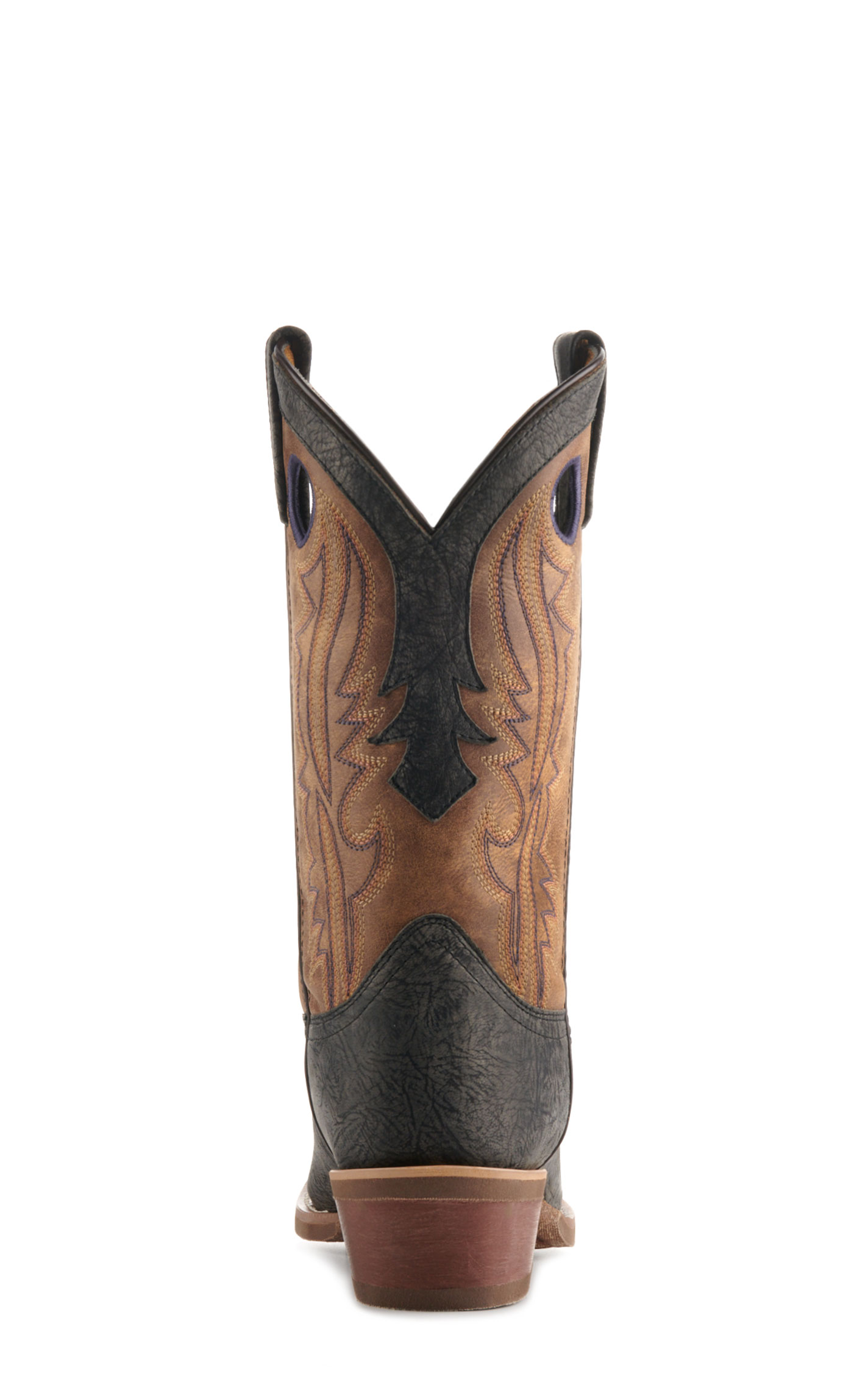 Laredo Men's Walker Dark Gray and Tan Punchy Square Toe Buckaroo Cowboy Boots - Image 1