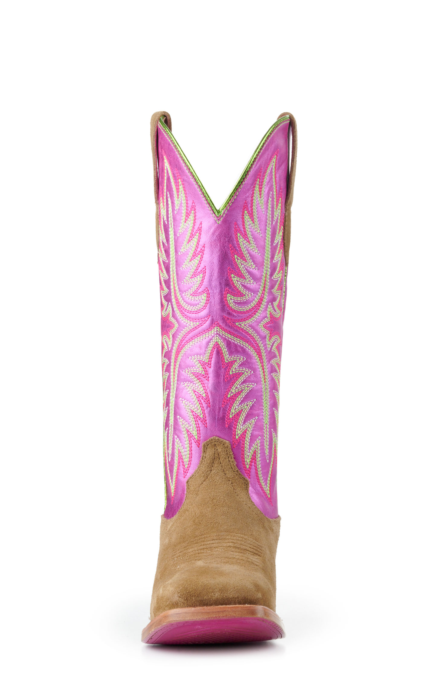 Ariat Women's Frontier Calamity Jane Metallic Pink and Dijon Roughout TekStep Square Toe Cowboy Boots - Image 1
