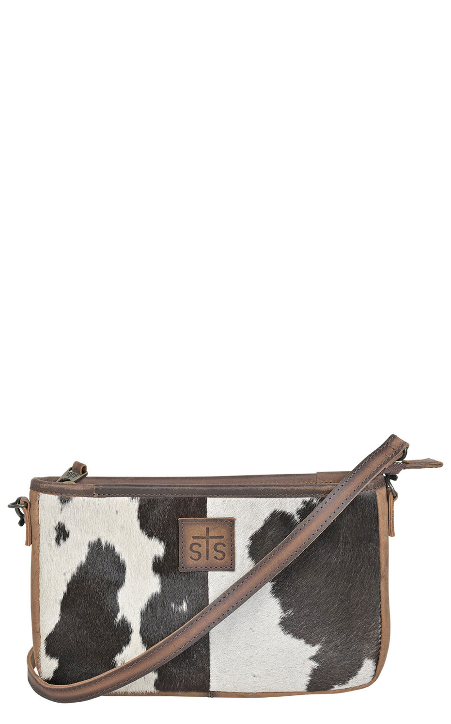 STS Ranchwear Black & White Hair On Hide Cross Body Bag - Image 1