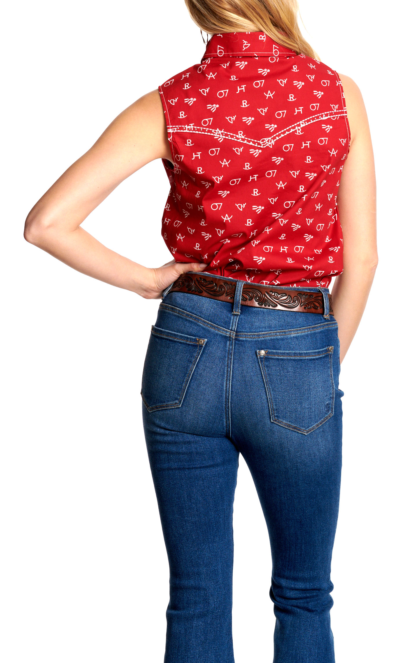 Cowgirl Hardware Women's Red Branding Iron Sleeveless Top  - Image 1