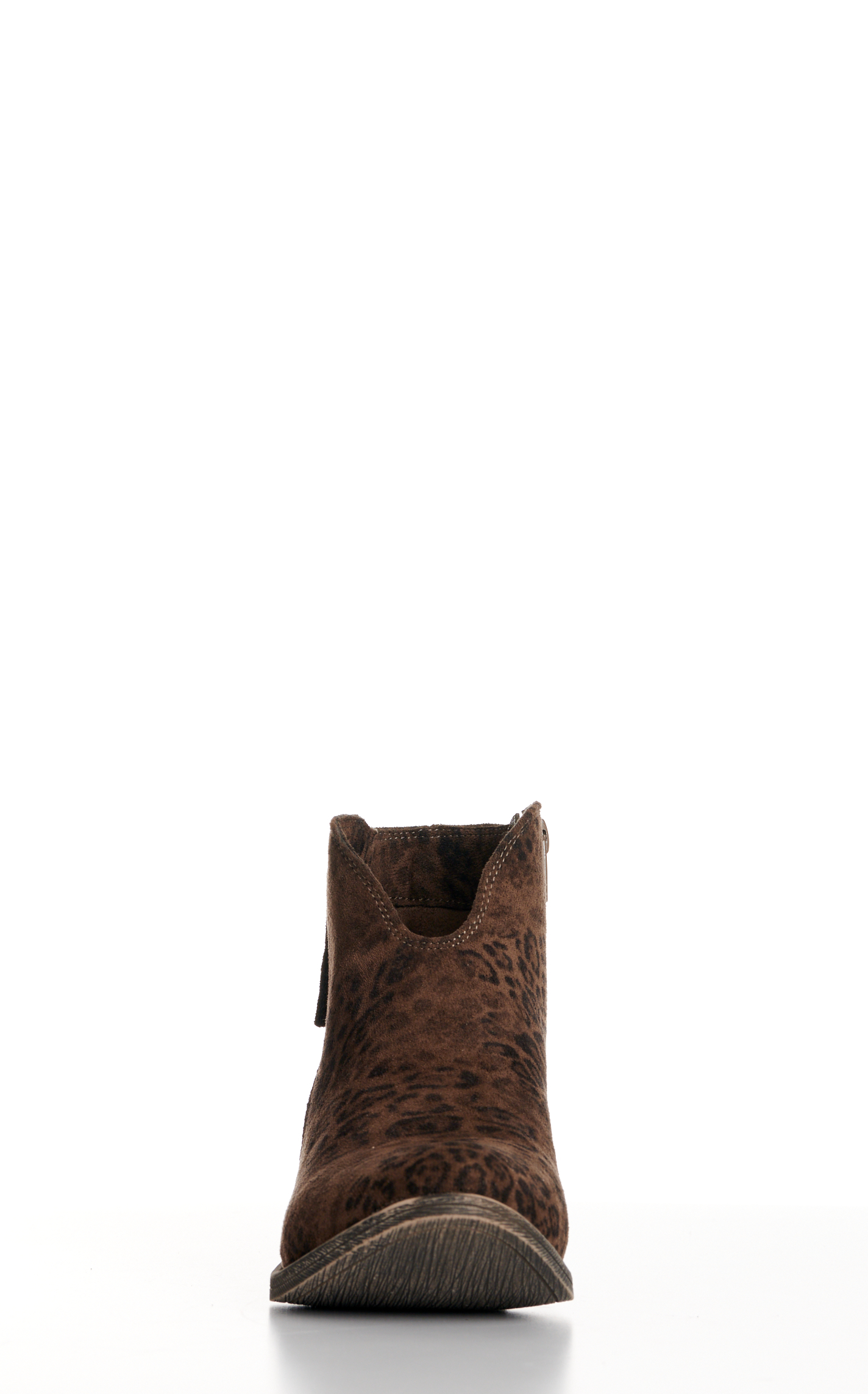Very G Women's Charming Taupe Leopard Round Toe Booties - Image 1